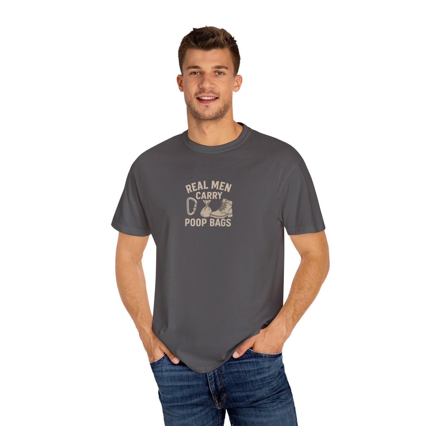 Real Men Carry Poop Bags Dog Dad T-Shirt