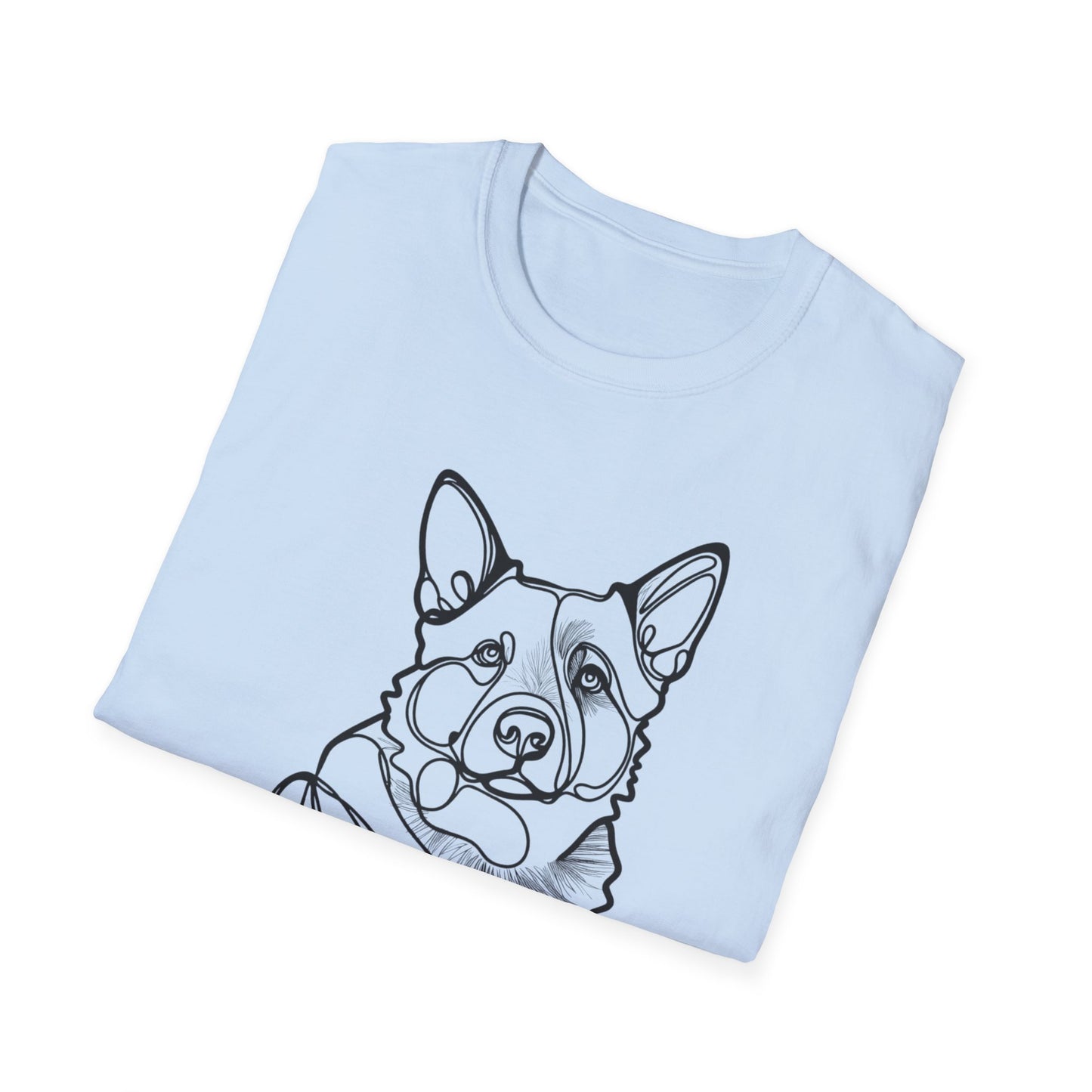 🖤 True Grit – Blue Heeler Line Art Tee – Minimalist Dog Outline Design