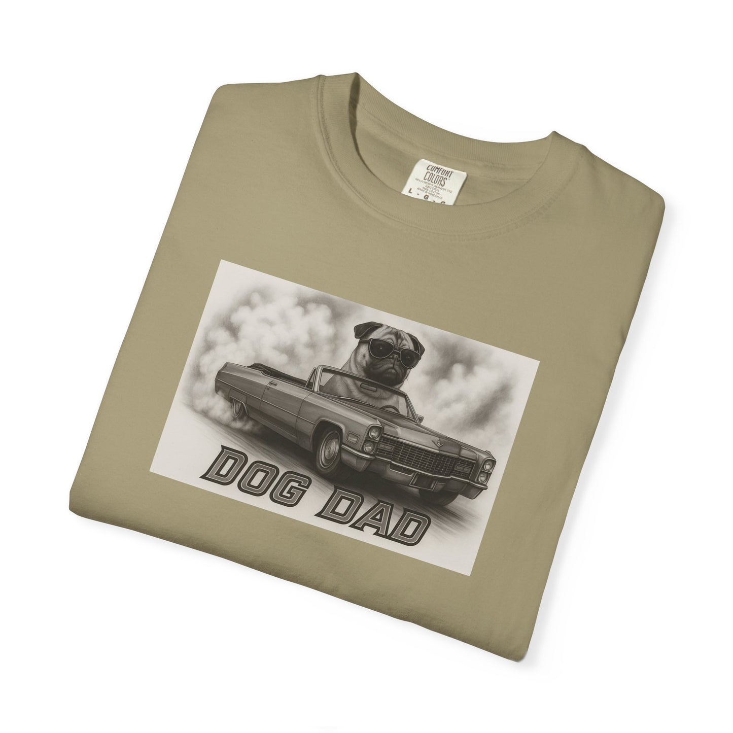 Dog Dad -Pug - Cool Dogs in Cool Cars T-Shirt Collection | Funny Dog Lover Apparel for Men