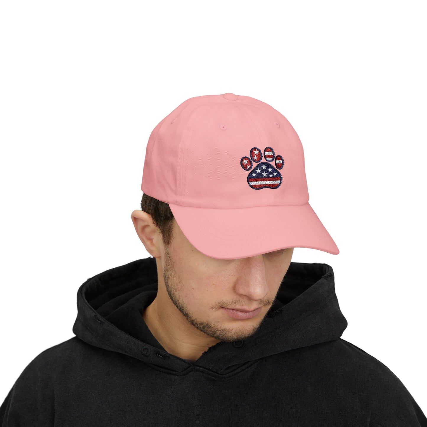 Dad Cap Patriotic American Flag Pawprint