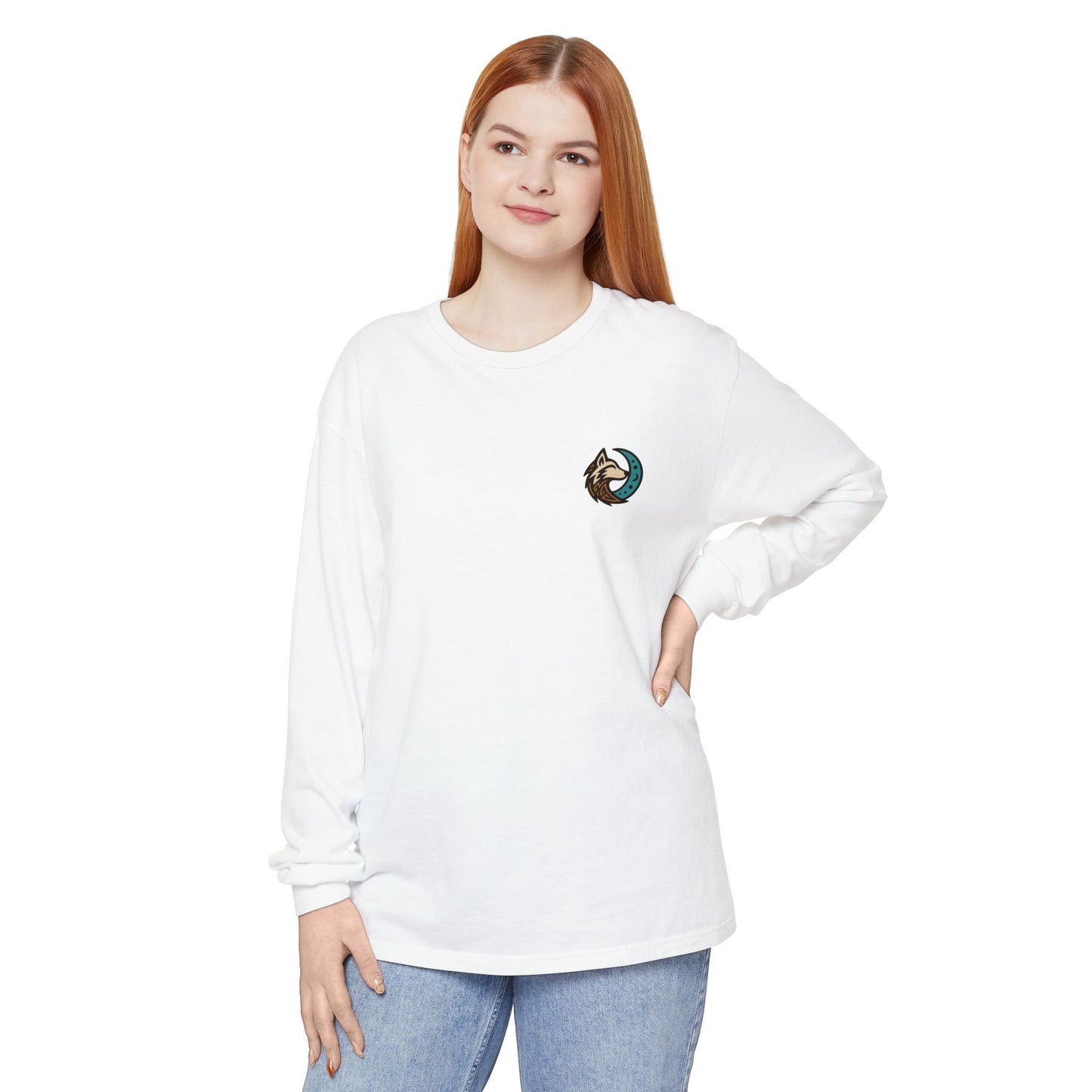 Mystical Indian Princess and a Wolf Long sleeve Tee