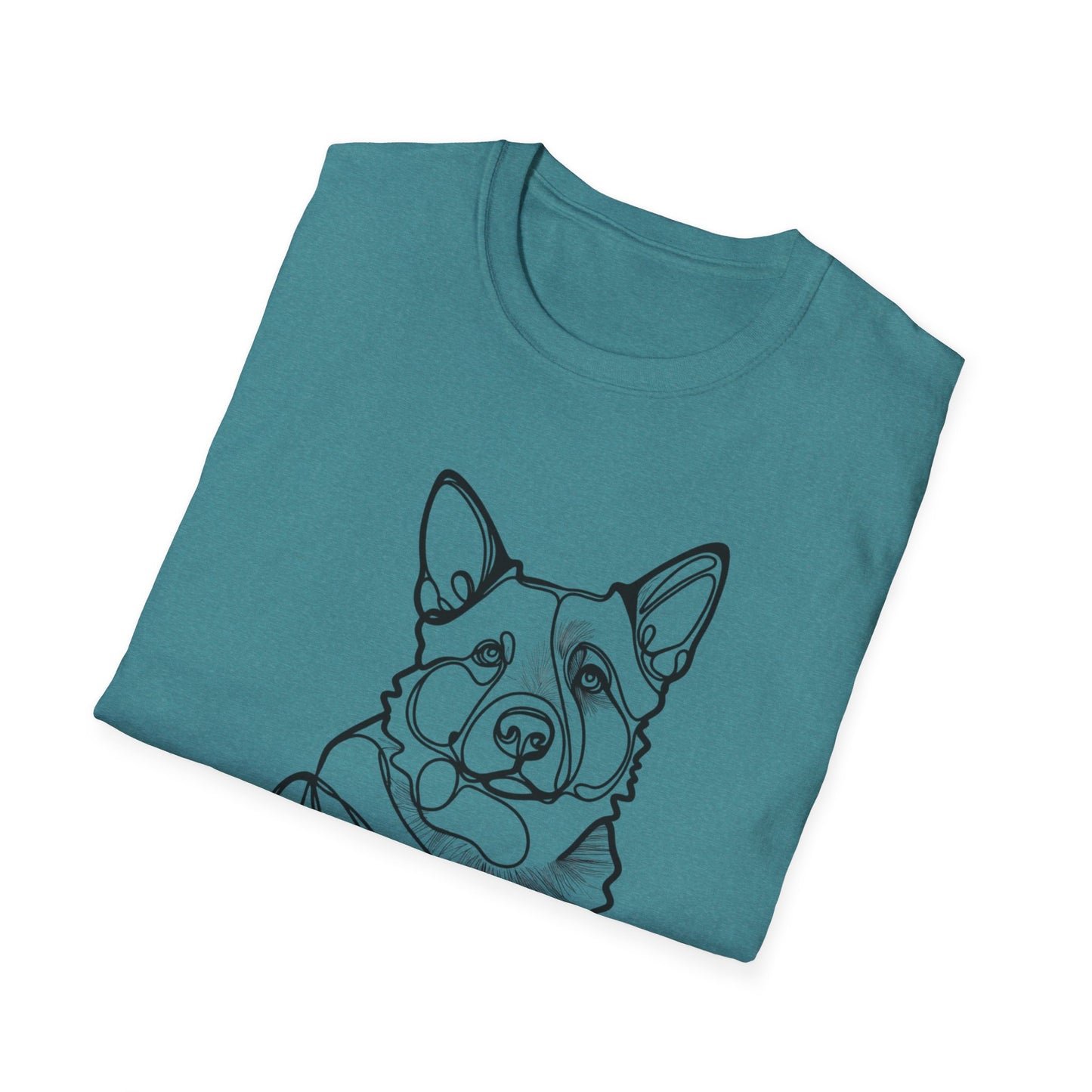 🖤 True Grit – Blue Heeler Line Art Tee – Minimalist Dog Outline Design