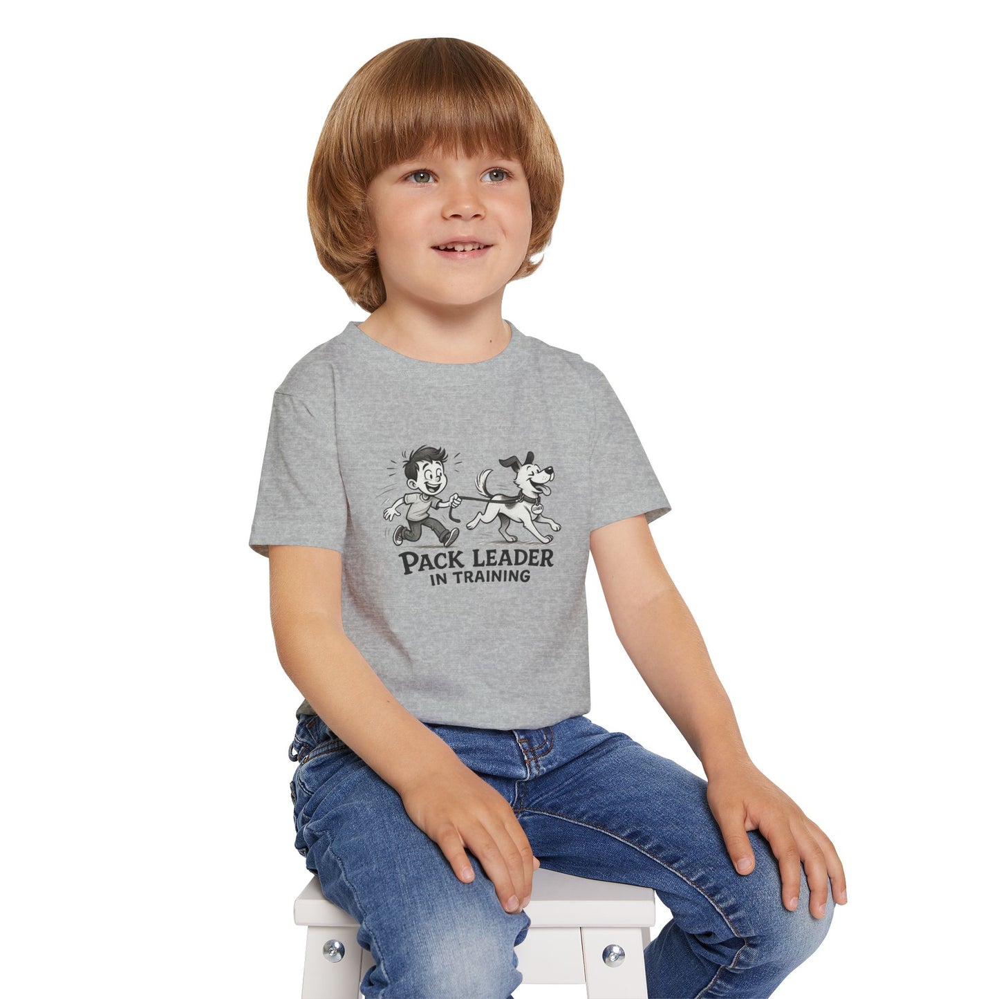 Toddler T-shirt, Cute Dog and Kid Design, Pack Leader in Training Tee, Gift for Dog Lovers, Kids Apparel, Animal Themed Shirt