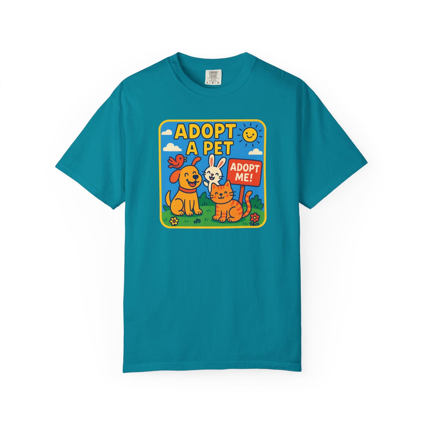 Adopt a Pet T-Shirt - Unisex Garment-Dyed Tee for Animal Lovers