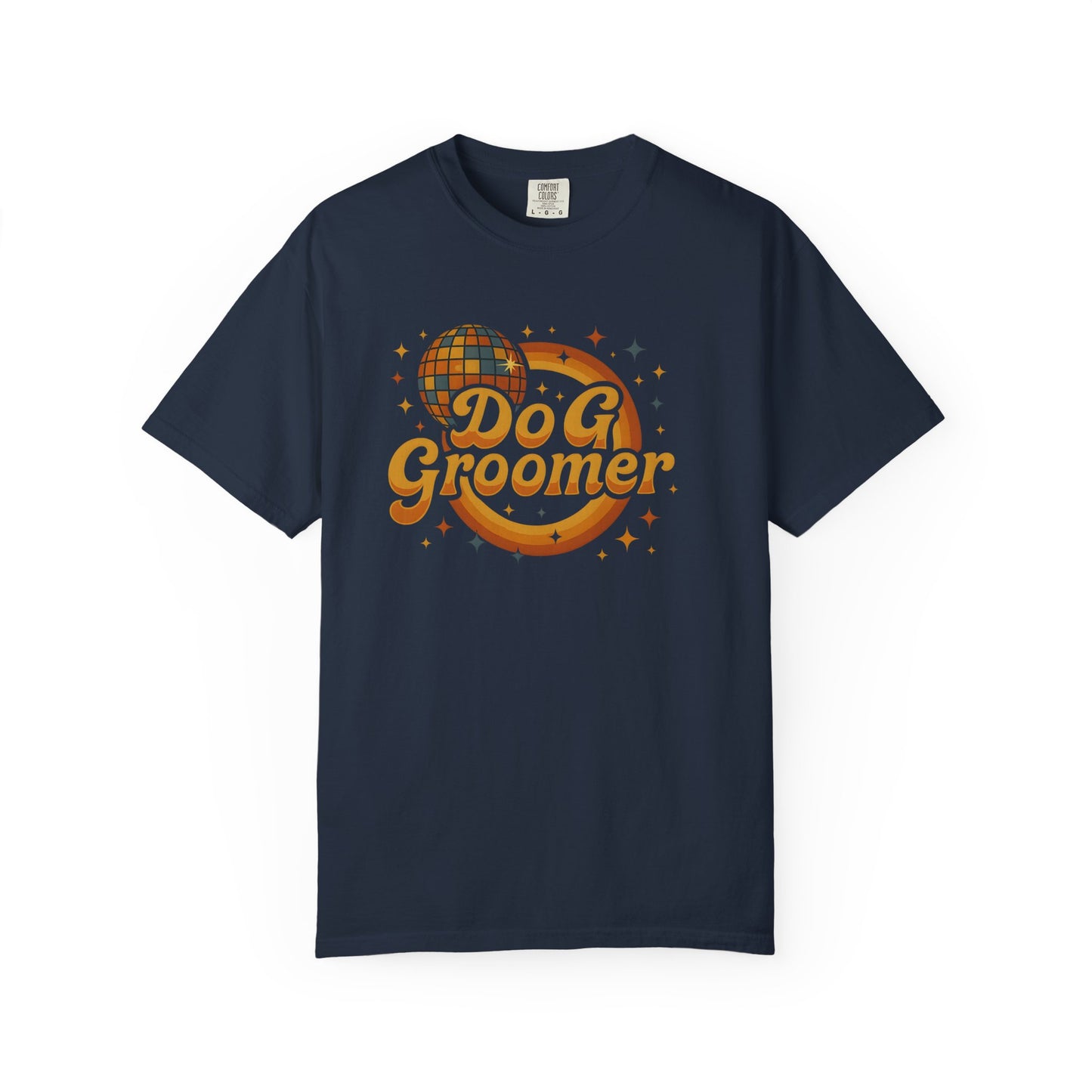 Disco Dog Groomer Unisex Garment-Dyed T-Shirt - Fun Pet Grooming Tee for Dog Lovers