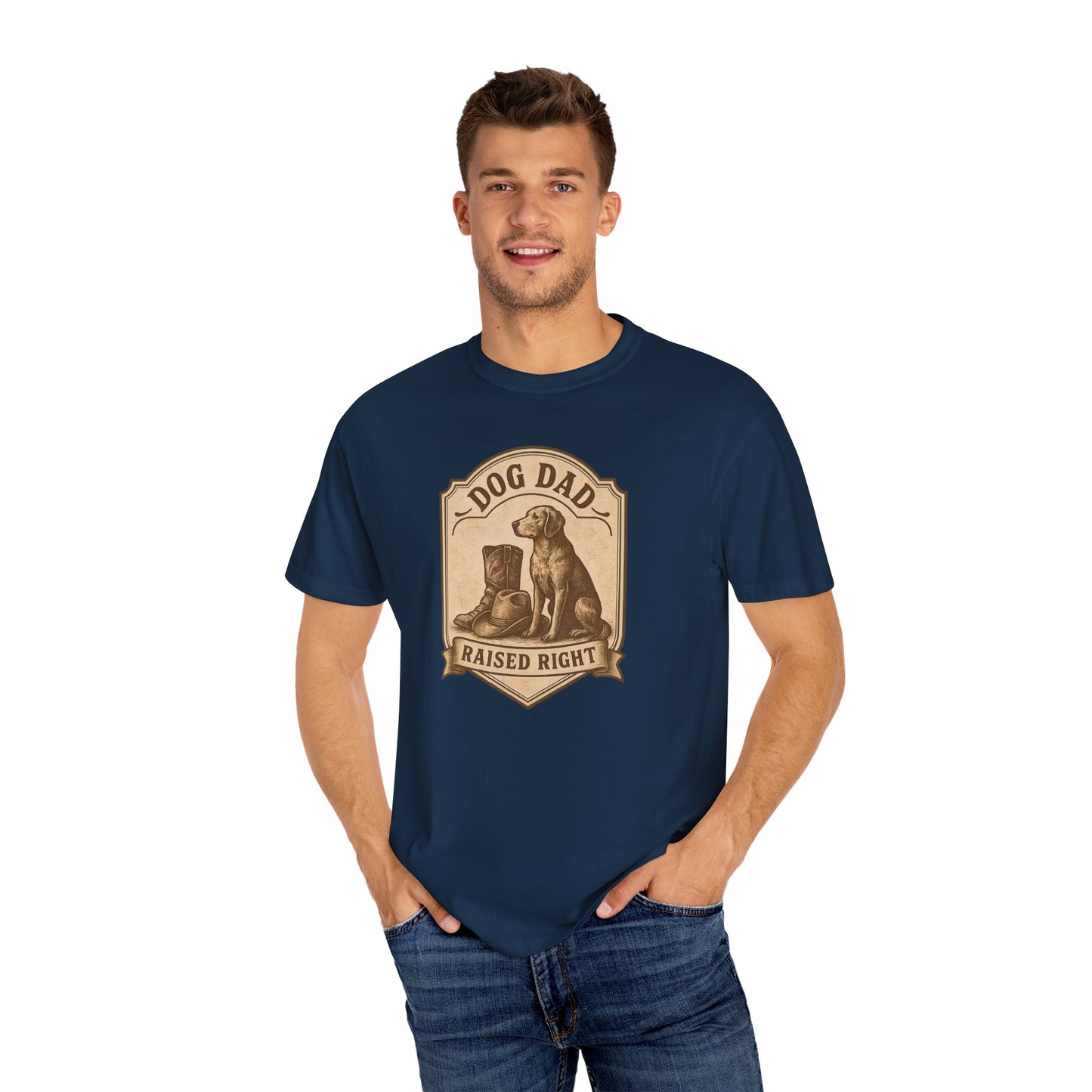 Dog Dad Raised Right T-Shirt, Gift for Dog Lovers, Cute Pet Apparel, Funny Dog Dad Tee, Unisex Casual Wear