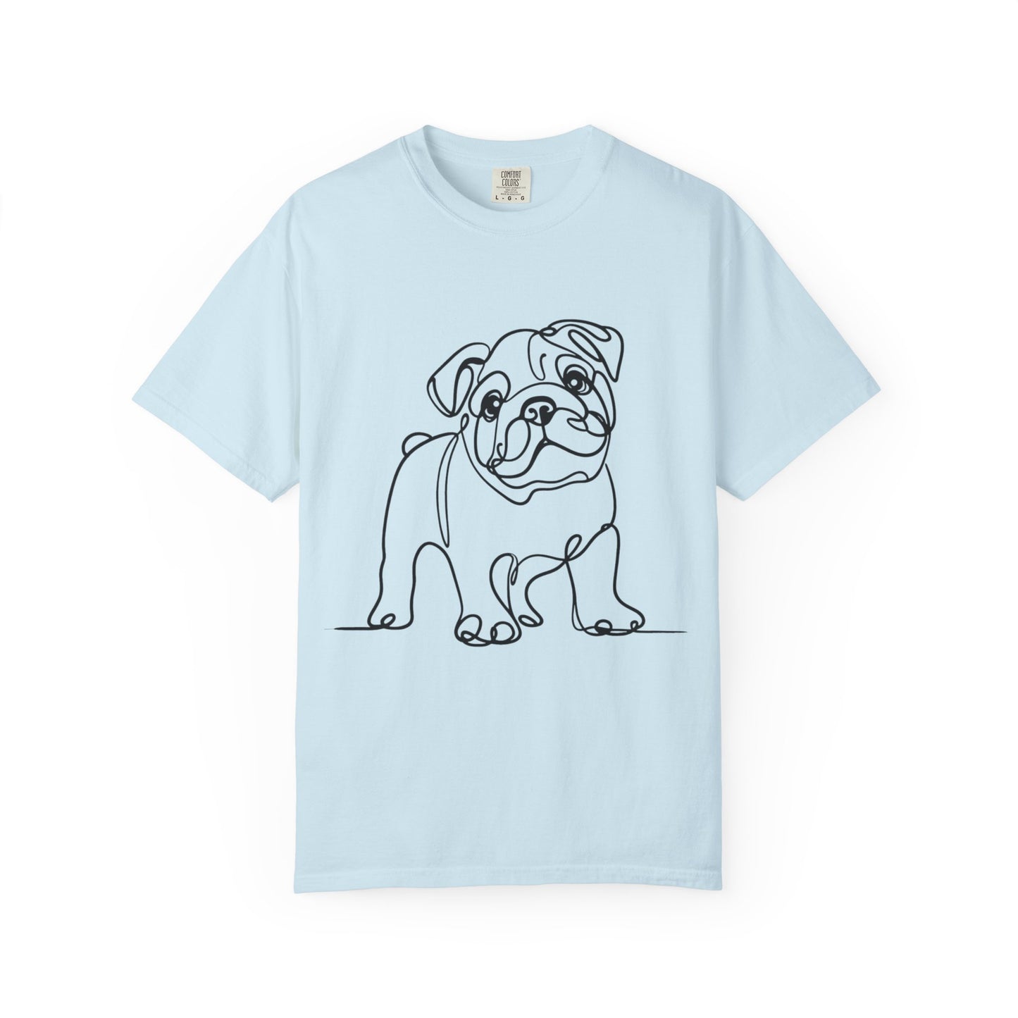 Unisex Garment-Dyed T-shirt with Minimalist Bulldog Design