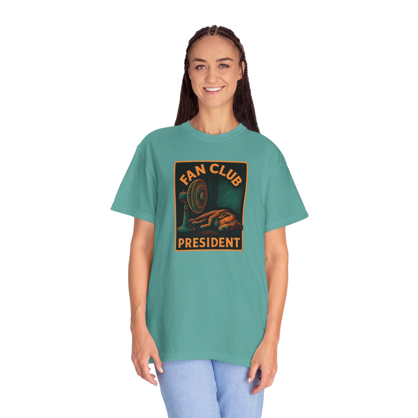 Fan Club President Unisex T-shirt, Garment-Dyed Tee, Unique Gift, Club Member Apparel, Casual Wear, Fan Merchandise