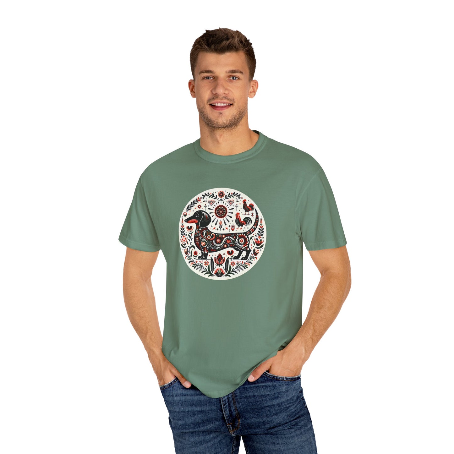 Artistic Animal Print T-Shirt - Unisex Garment-Dyed Tee for Nature Lovers, Festivals, Boho Style, Gift Idea, Everyday Wear