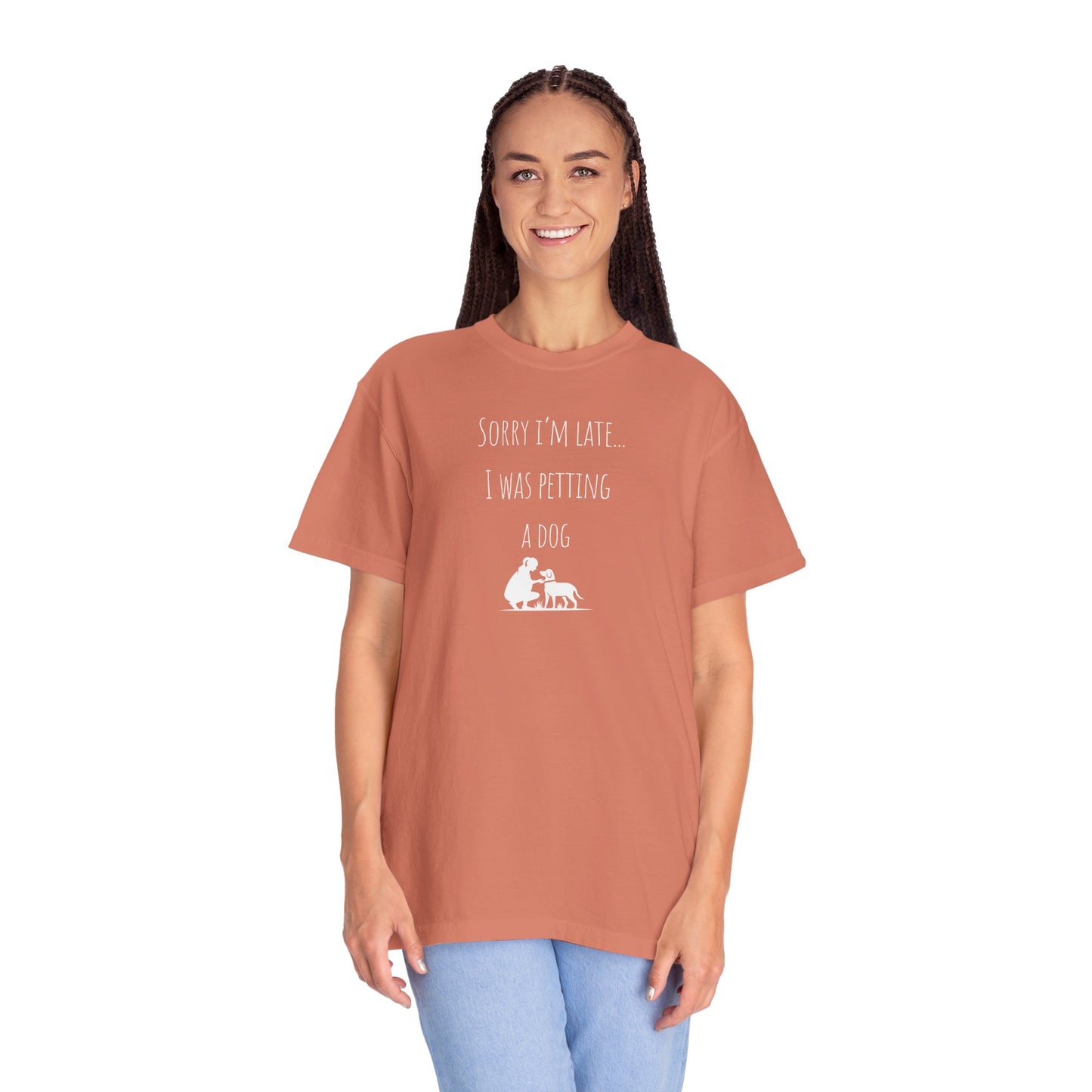 Dog Lover's Unisex T-Shirt - "Sorry I'm Late... I Was Petting a Dog"