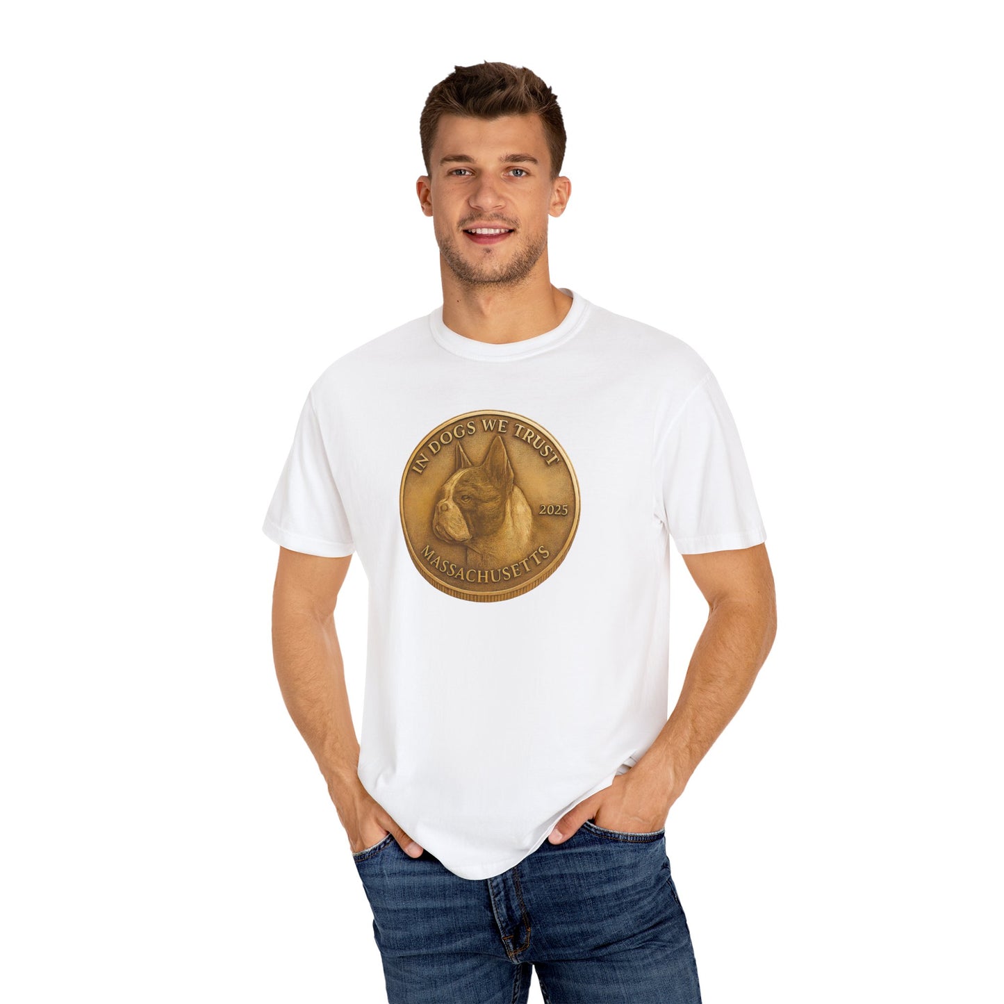 Massachusetts State Coin T-Shirt Collection - Proud Dog Breed Illustrations