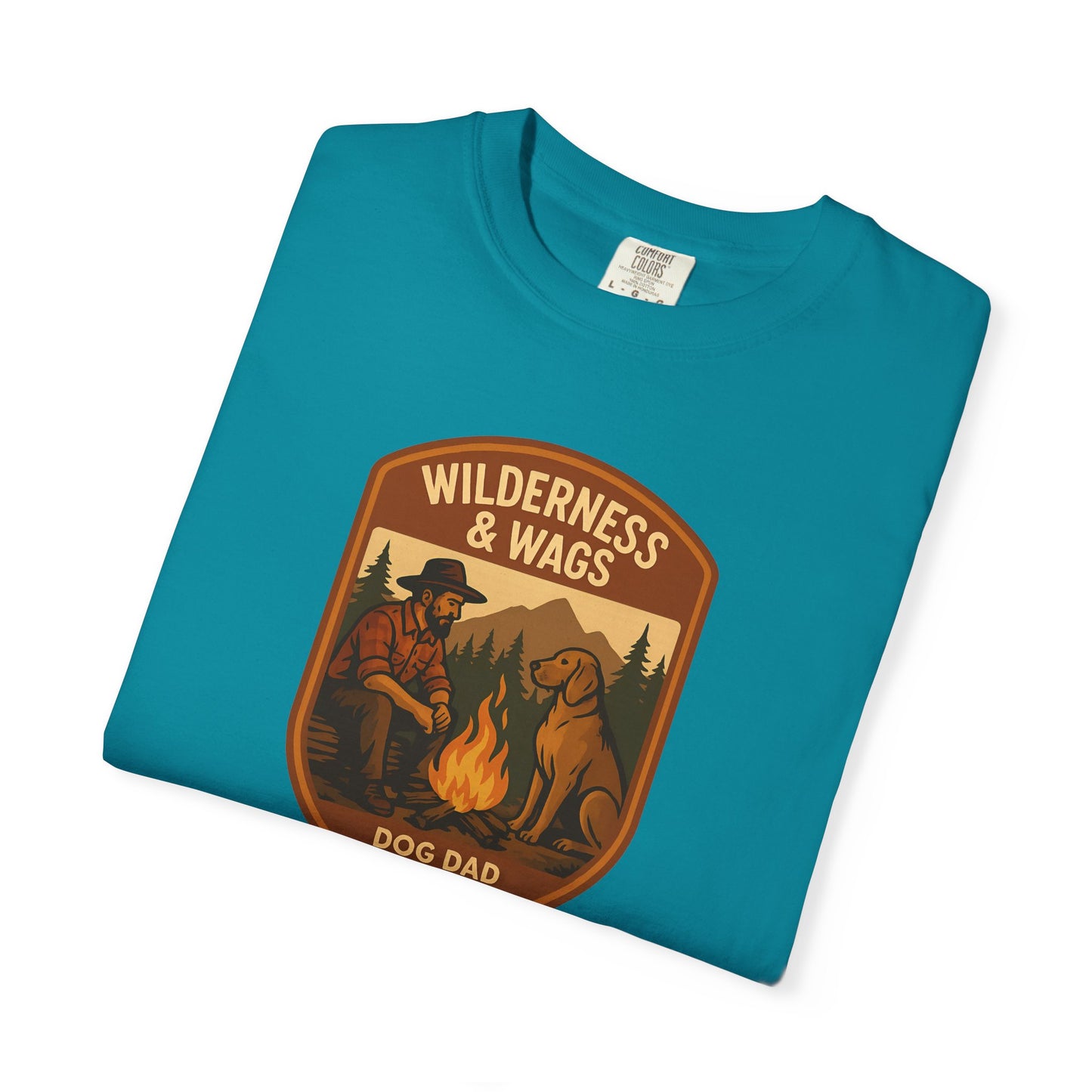 Wilderness & Wags Dog Dad Unisex T-Shirt, Dog Lover Gift, Camping Tee, Father’s Day Apparel, Nature-Inspired Shirt