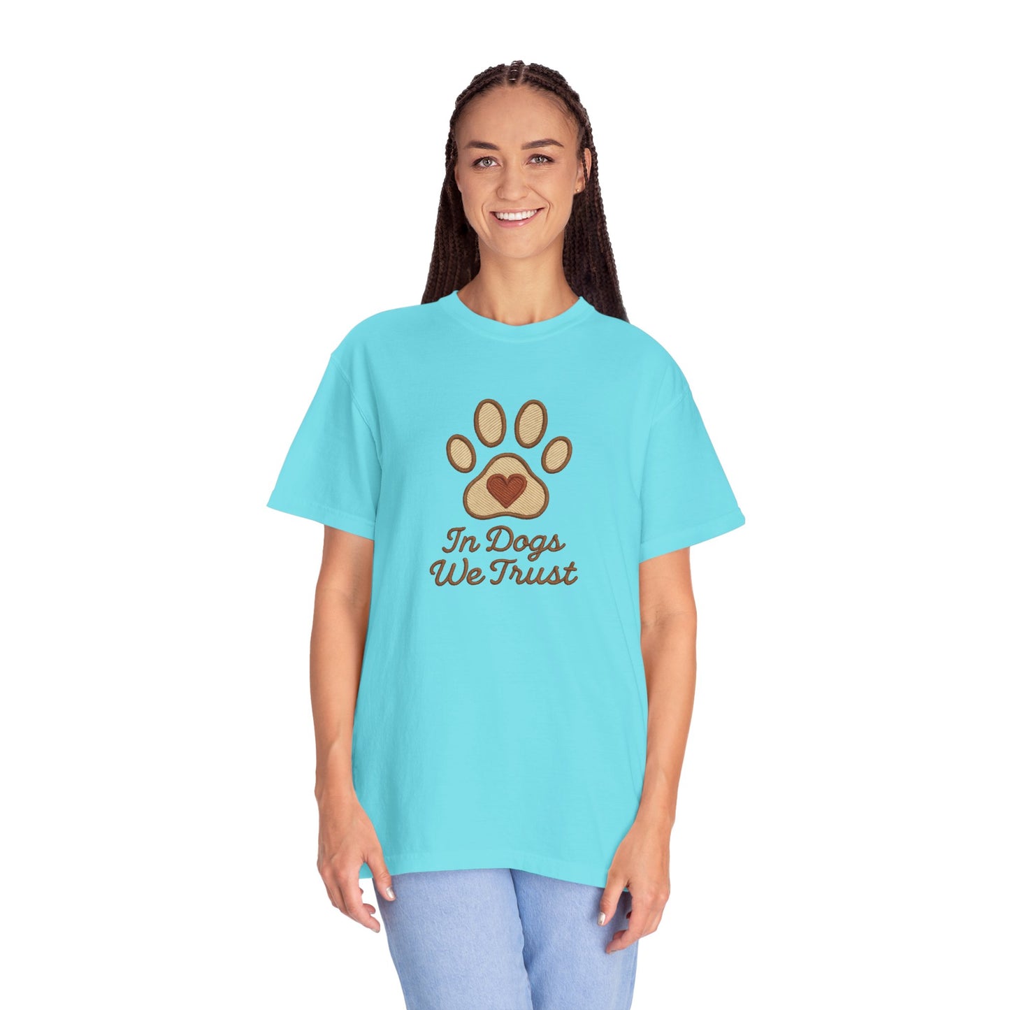 In Dogs We Trust Unisex Garment-Dyed T-Shirt, Dog Lover Gift, Cute Animal Tee, Pet Appreciation Shirt, Casual Everyday Wear