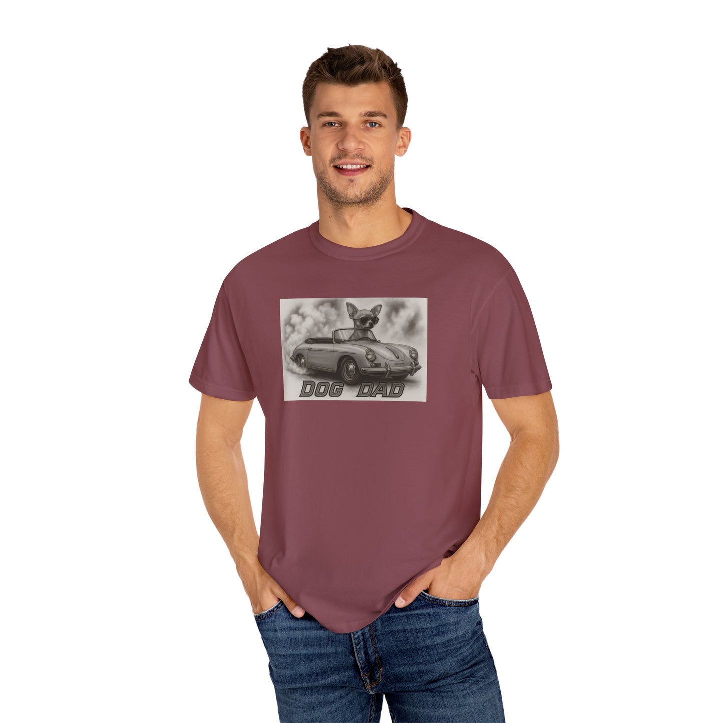 Dog Dad - Chihuahua - Cool Dogs in Cool Cars T-Shirt Collection | Funny Dog Lover Apparel for Men