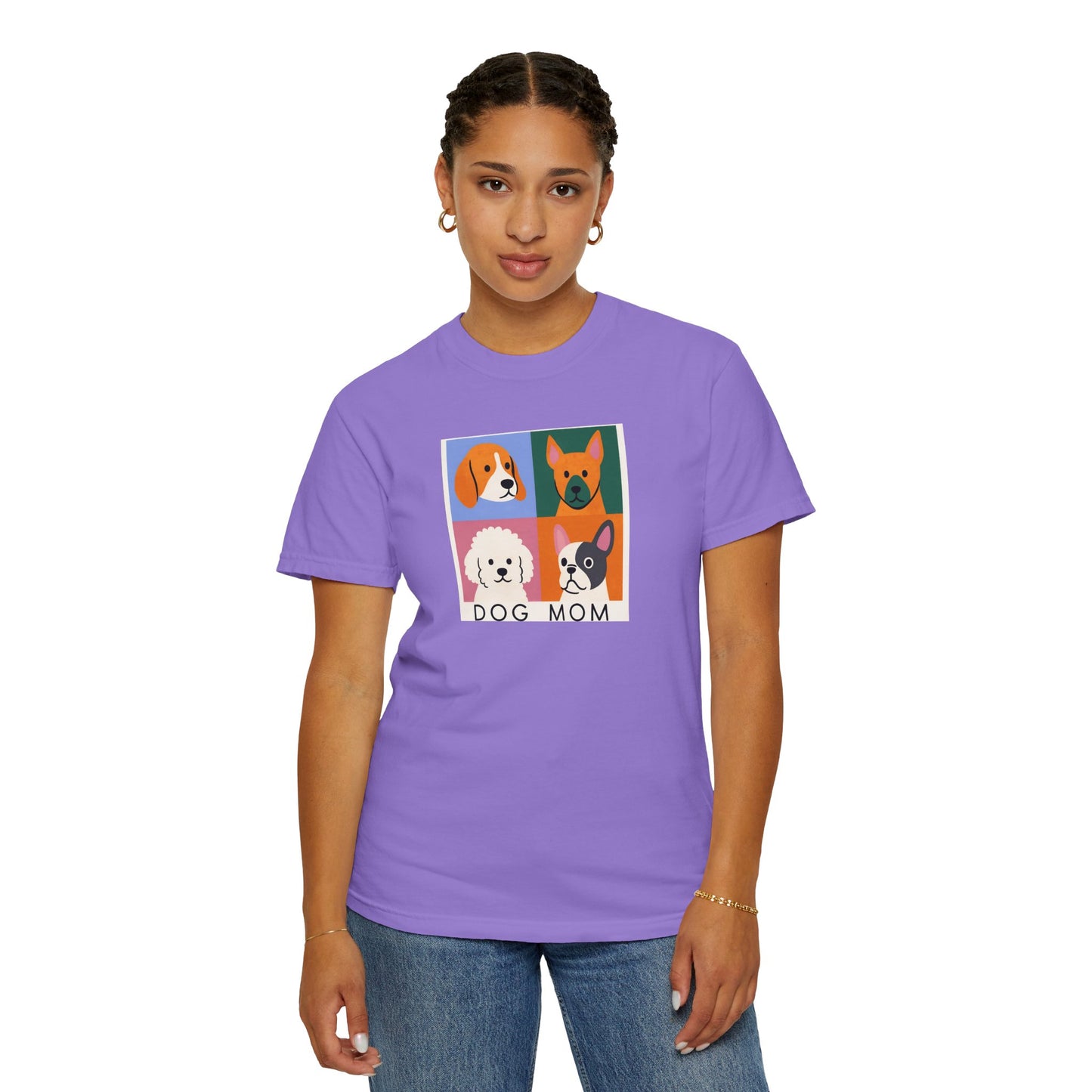 Dog Mom T-shirt - Unisex Garment-Dyed Tee for Dog Lovers