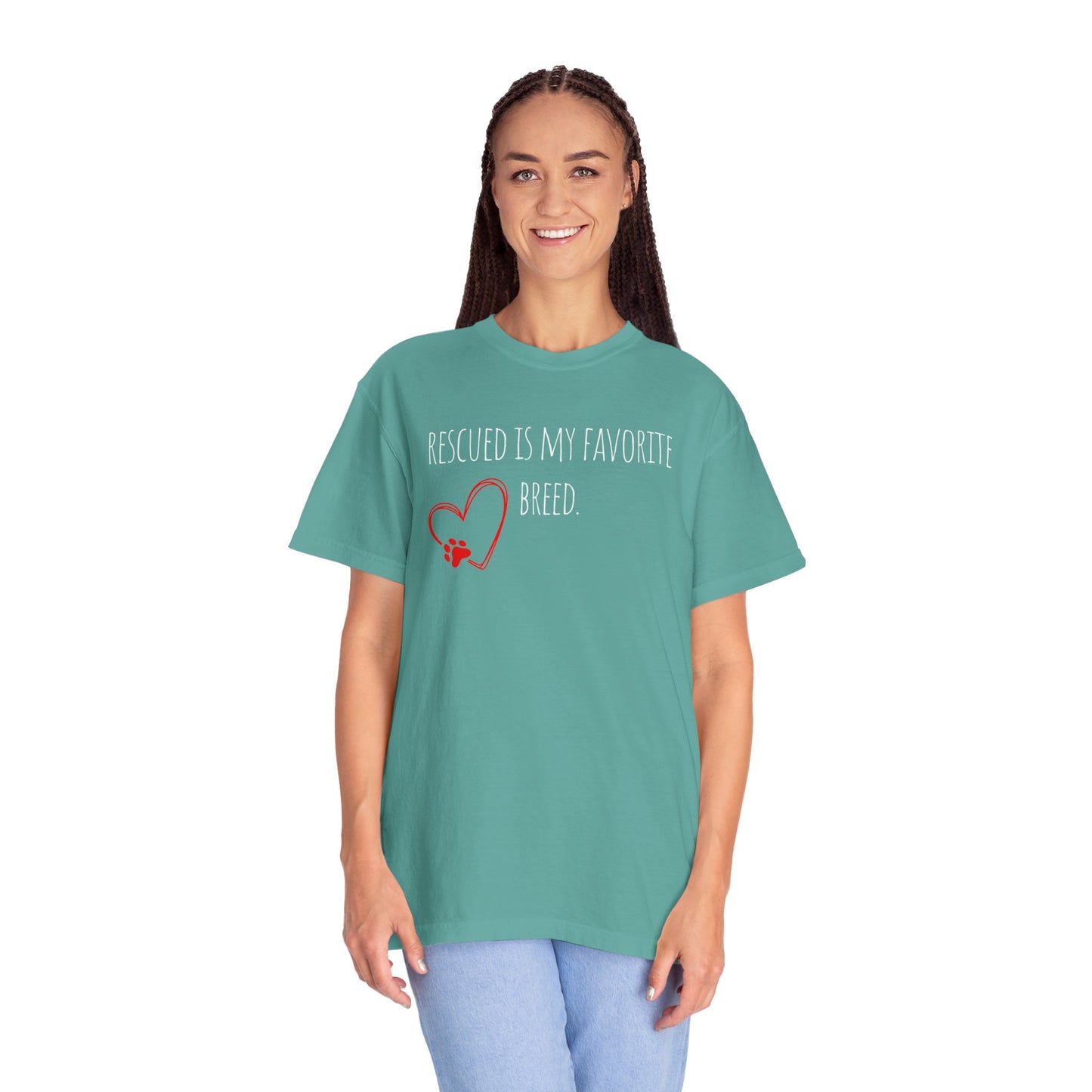 Unisex T-Shirt - "Rescued is My Favorite Breed" - Perfect for Dog Lovers