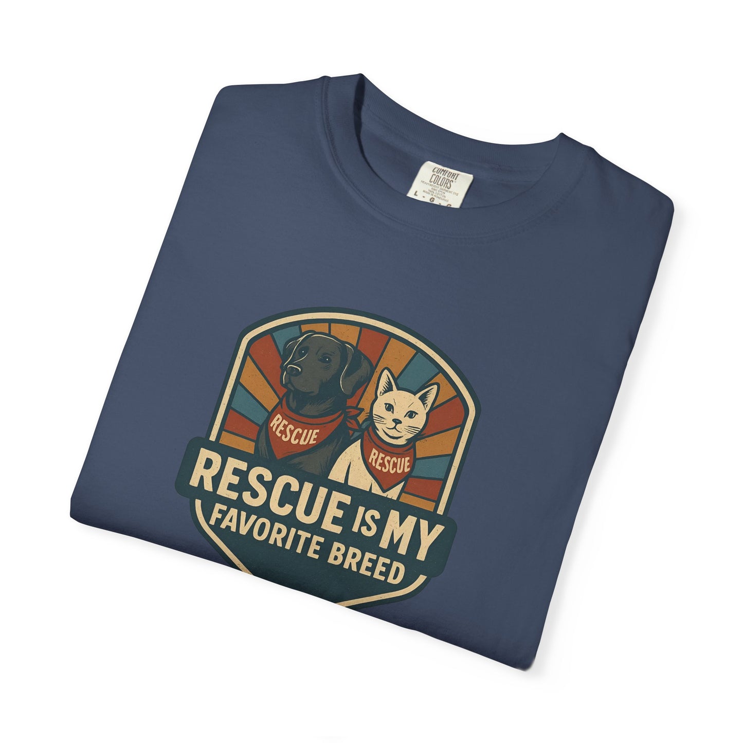 Rescue is My Favorite Breed T-Shirt, Unisex Animal Lover Tee, Pet Adoption Gift, Casual Wear, Dog Lover Shirt, Gift for Him/Her