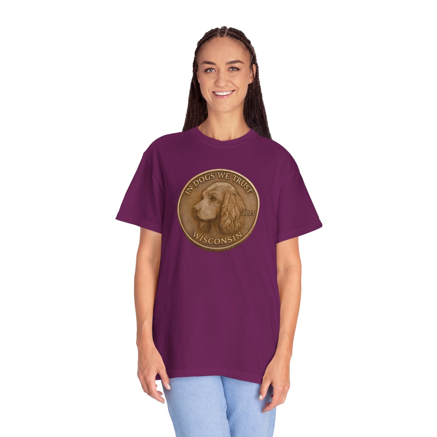 Wisconsin State Coin T-Shirt Collection - Proud Dog Breed Illustrations