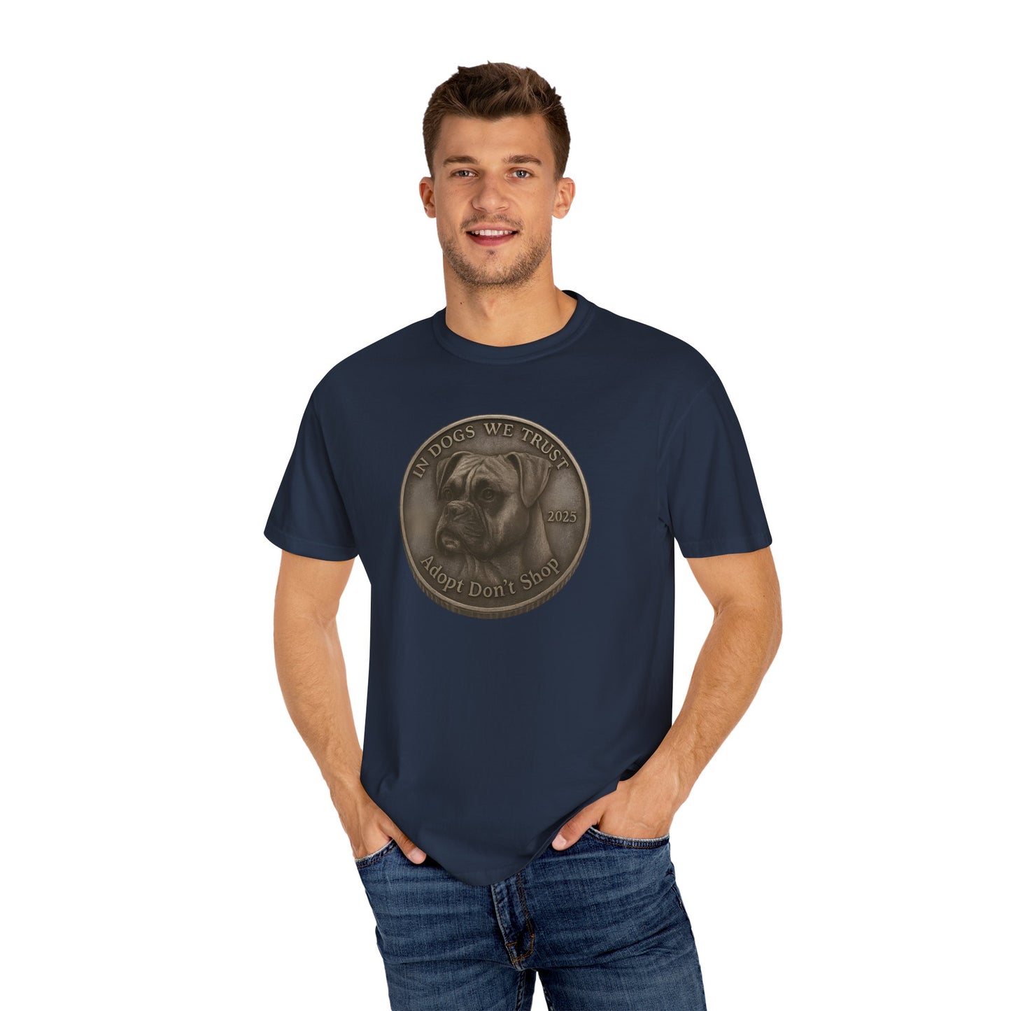 Adopt Don't Shop State Coin T-Shirt Collection - Proud Dog Breed Illustrations