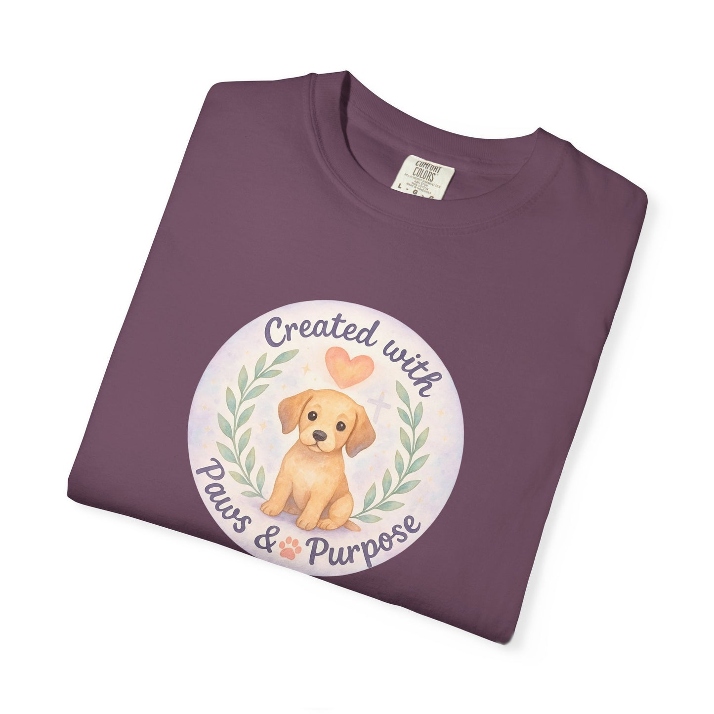 Created with Paws & Purpose T-Shirt, Pet Lover Gift, Dog Lover Apparel, Animal Rescue Support, Unique Gifts for Dog Owners