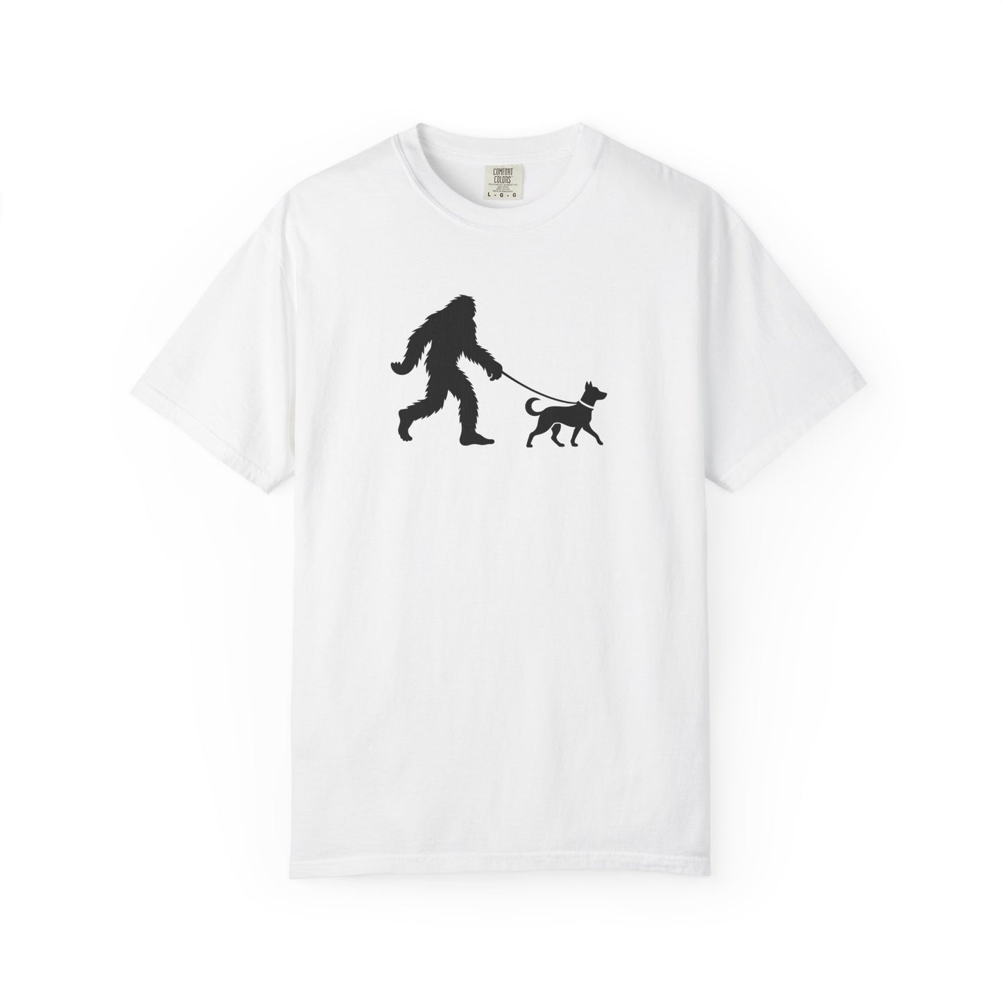 Bigfoot Walking Dog Unisex T-Shirt - Fun Graphic Tee