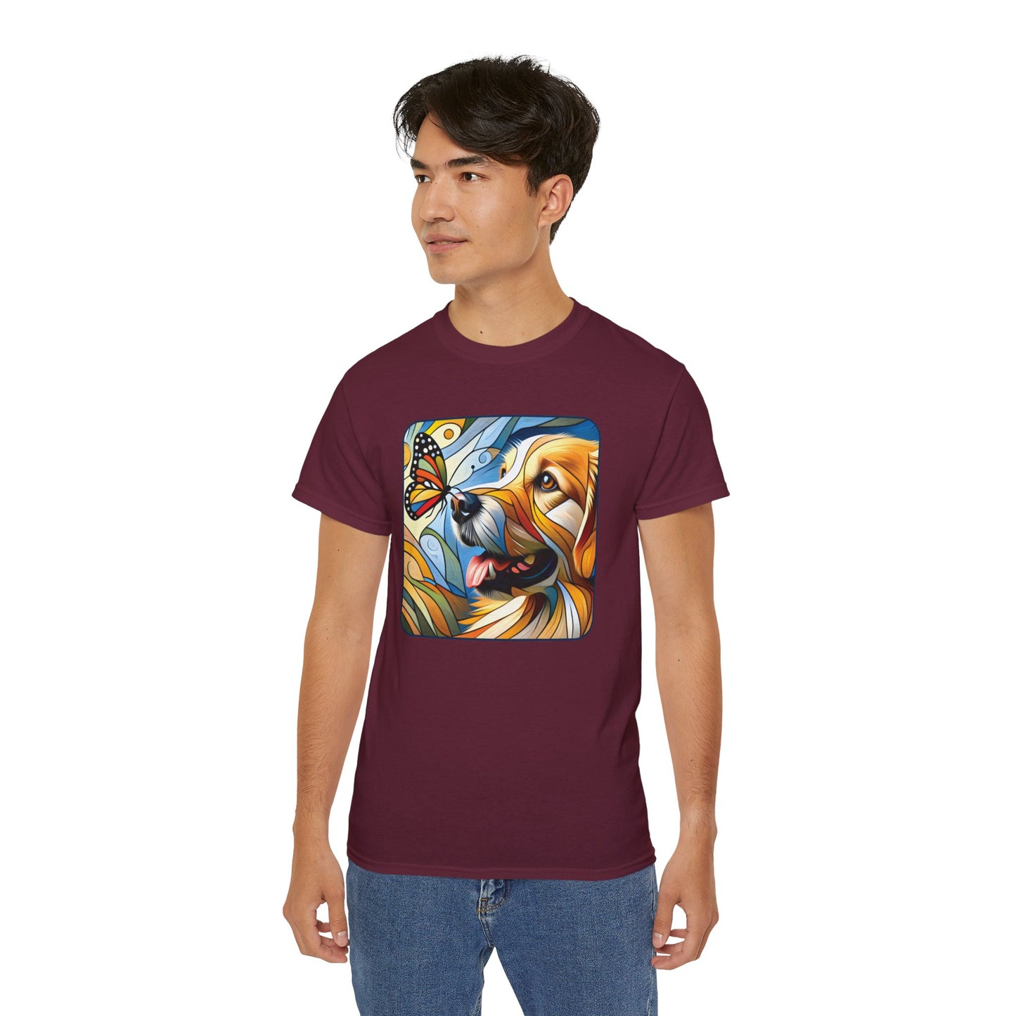“You Give Me Butterflies – Petcasso Golden Retriever Tee” - Perfect for Pet Lovers