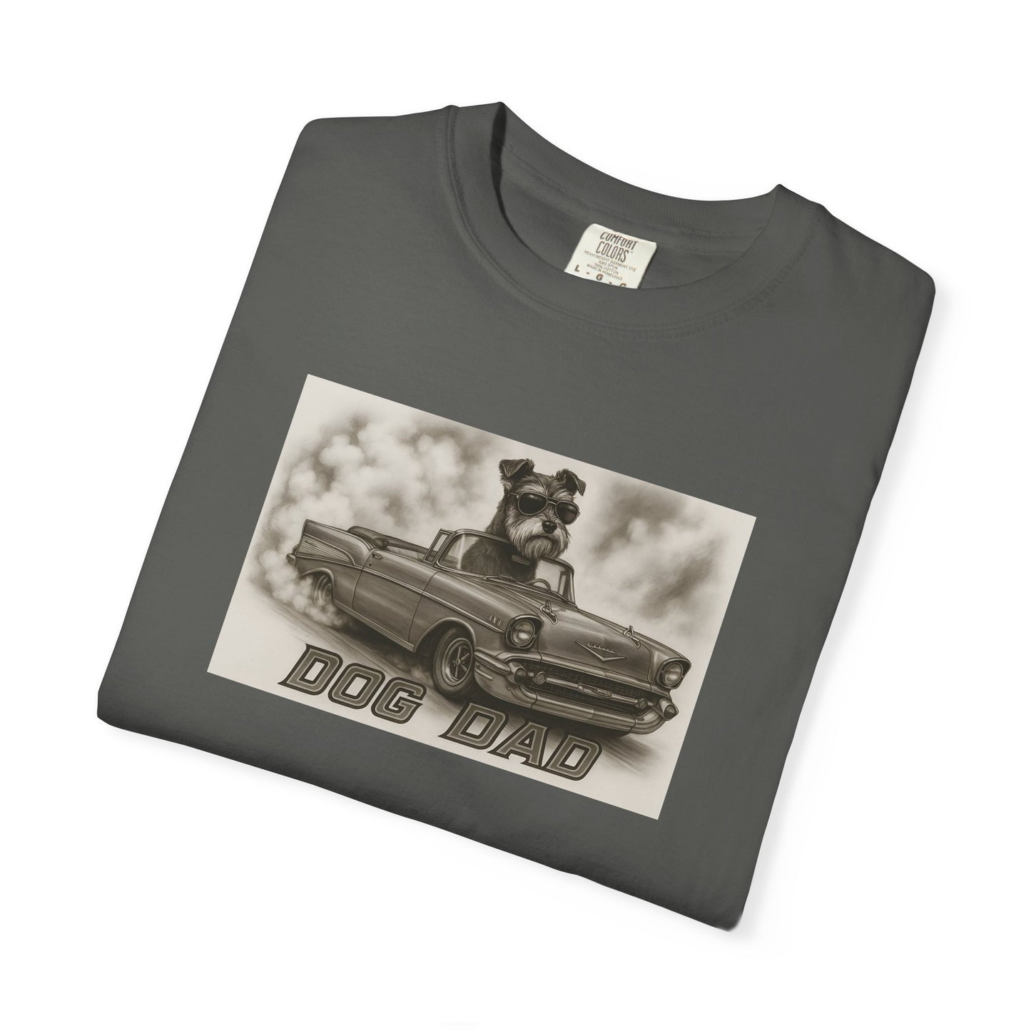 Dog Dad - Miniature Schnauzer - Cool Dogs in Cool Cars T-Shirt Collection | Funny Dog Lover Apparel for Men