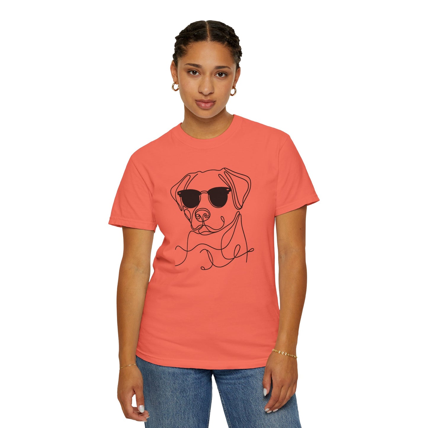 Cool Dog Line Art T-Shirt, Pet Lover Gift, Unisex Tee, Animal Lover Shirt, Casual Wear, Dog Mom Gift, Birthday Present, Dog Themed Apparel