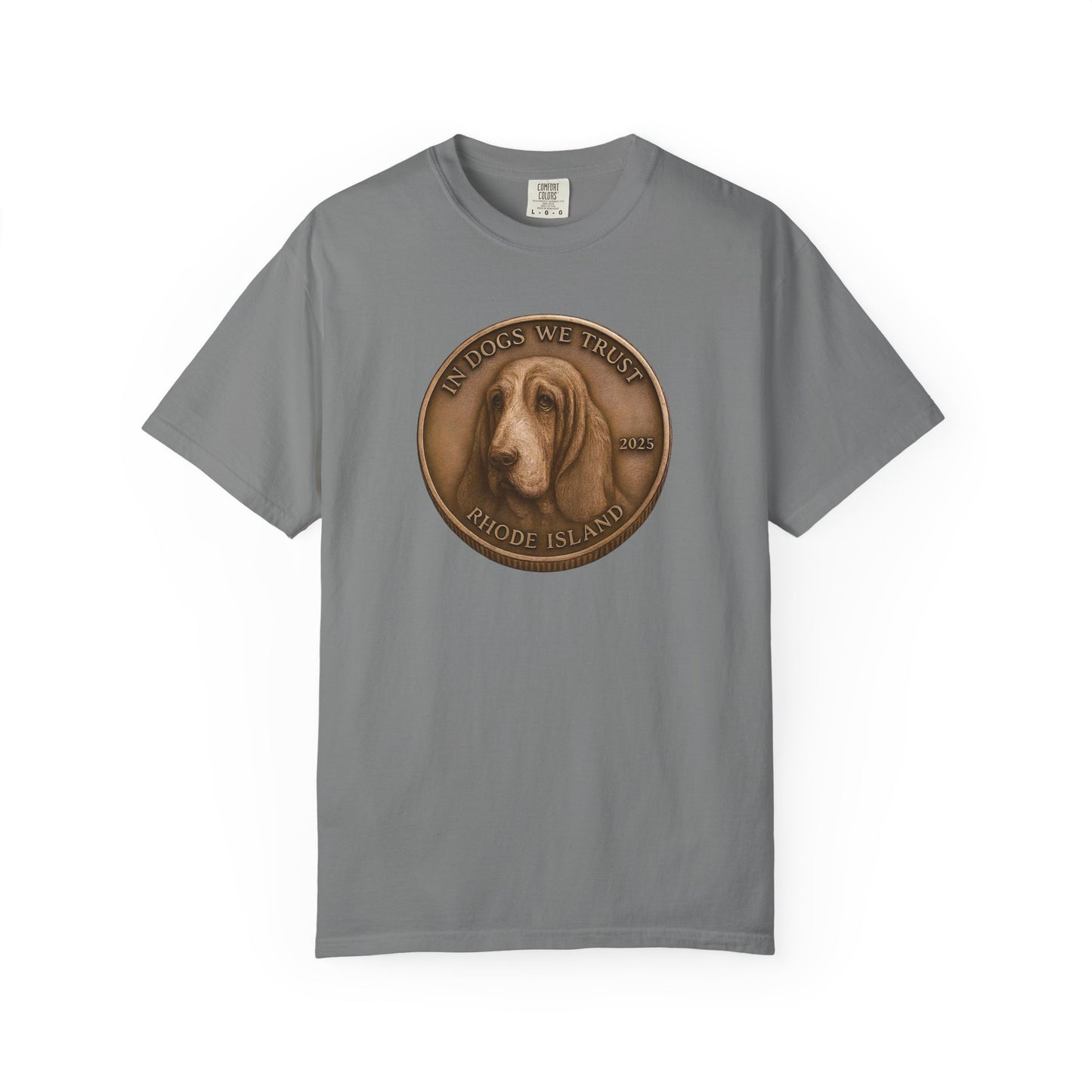 Rhode Island State Coin T-Shirt Collection - Proud Dog Breed Illustrations