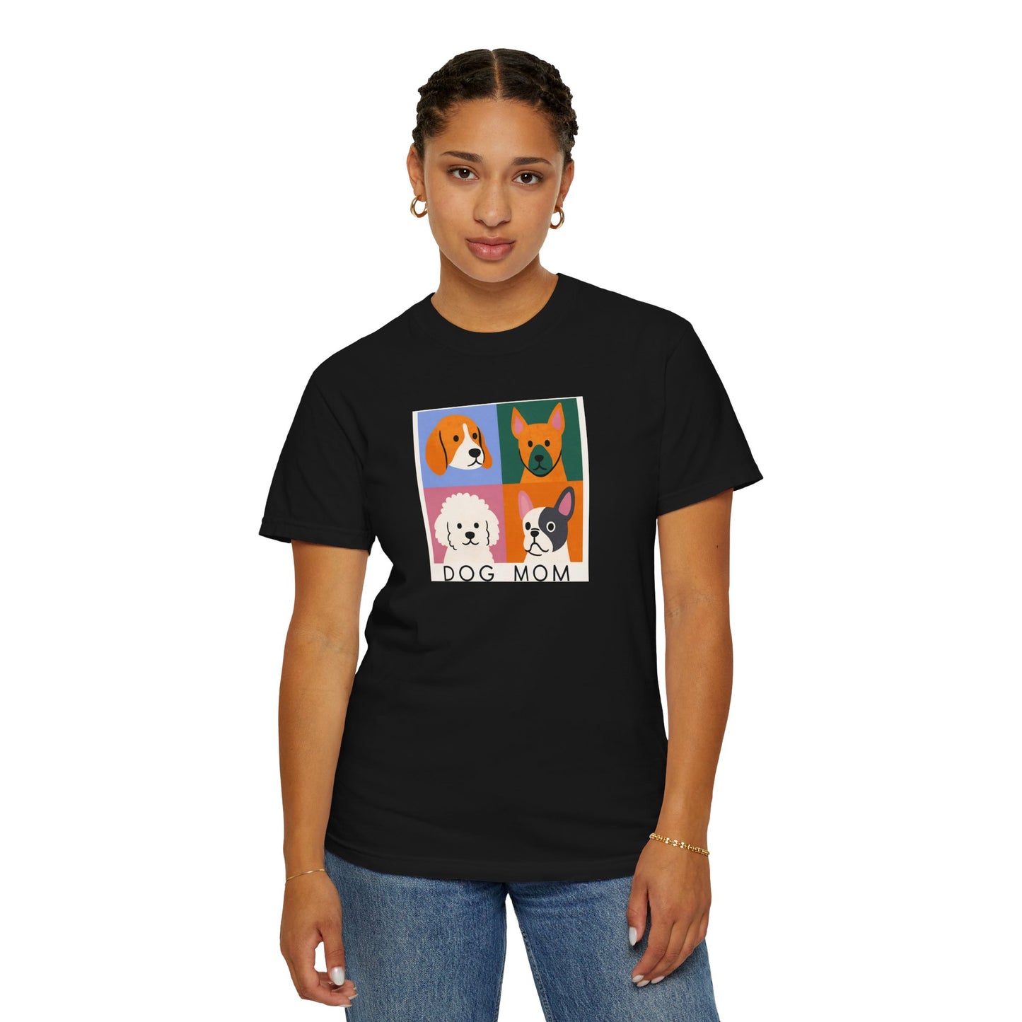 Dog Mom T-shirt - Unisex Garment-Dyed Tee for Dog Lovers