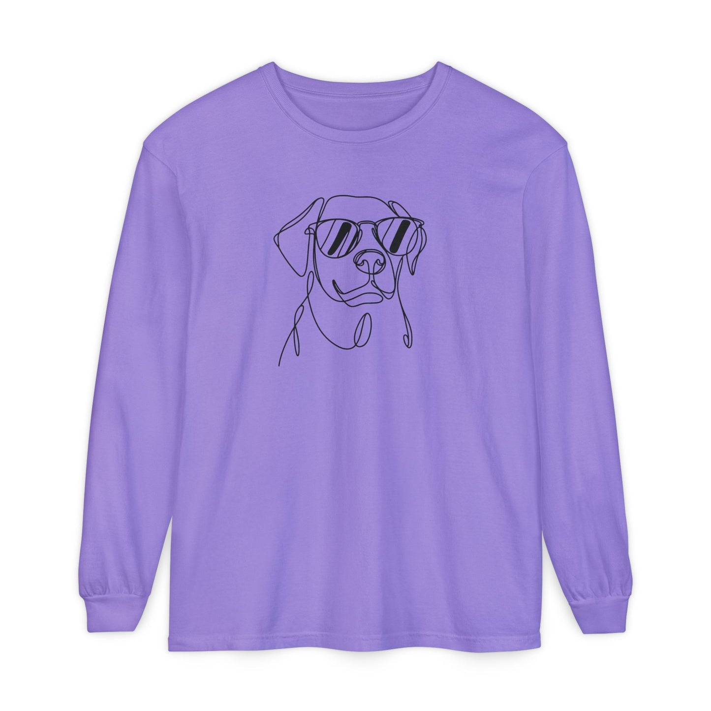 Cool Dog Long Sleeve T-Shirt | Unisex Garment-Dyed Tee