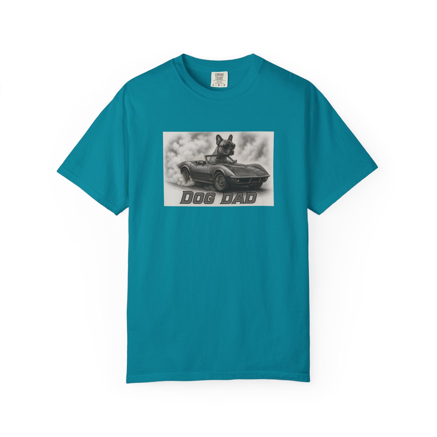 Dog Dad - French Bulldog - Cool Dogs in Cool Cars T-Shirt Collection | Funny Dog Lover Apparel for Men
