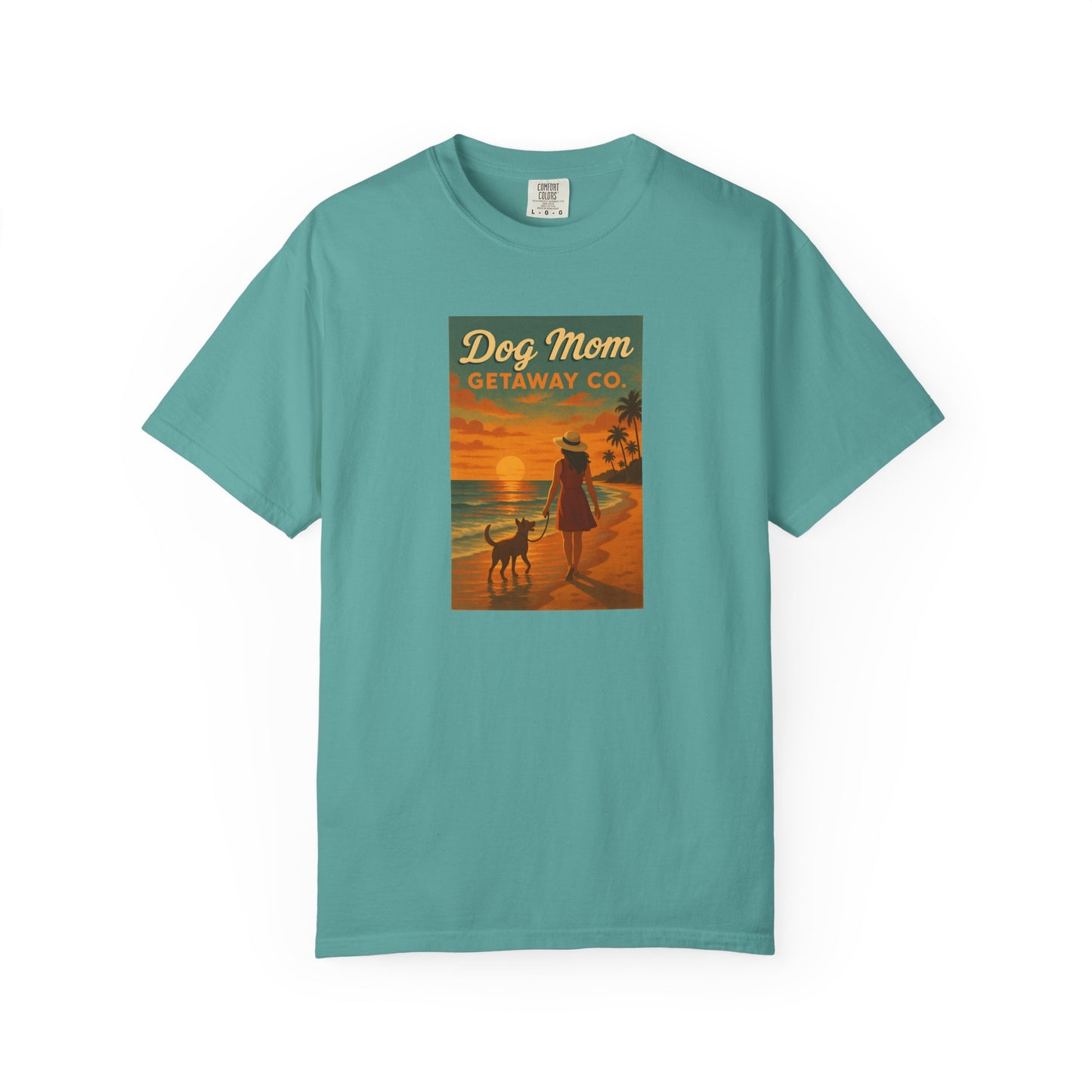 Dog Mom Sunset Tee, Unisex T-Shirt, Dog Lover Gift, Summer Vacation Shirt, Pet Parent Apparel, Casual Everyday Wear