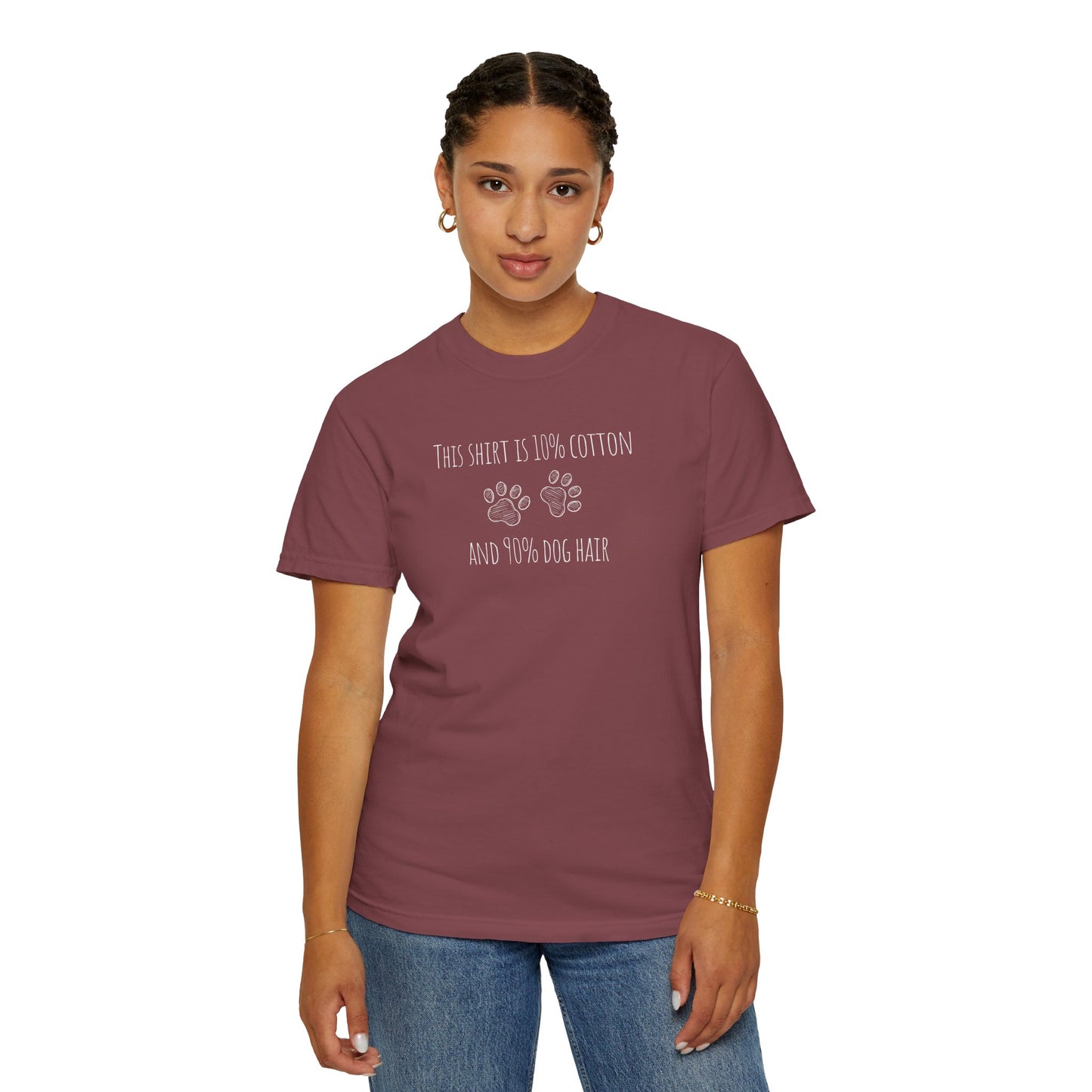 10% cotton 90% dog hair Unisex Garment-Dyed T-shirt - Casual Comfort for Trendsetters