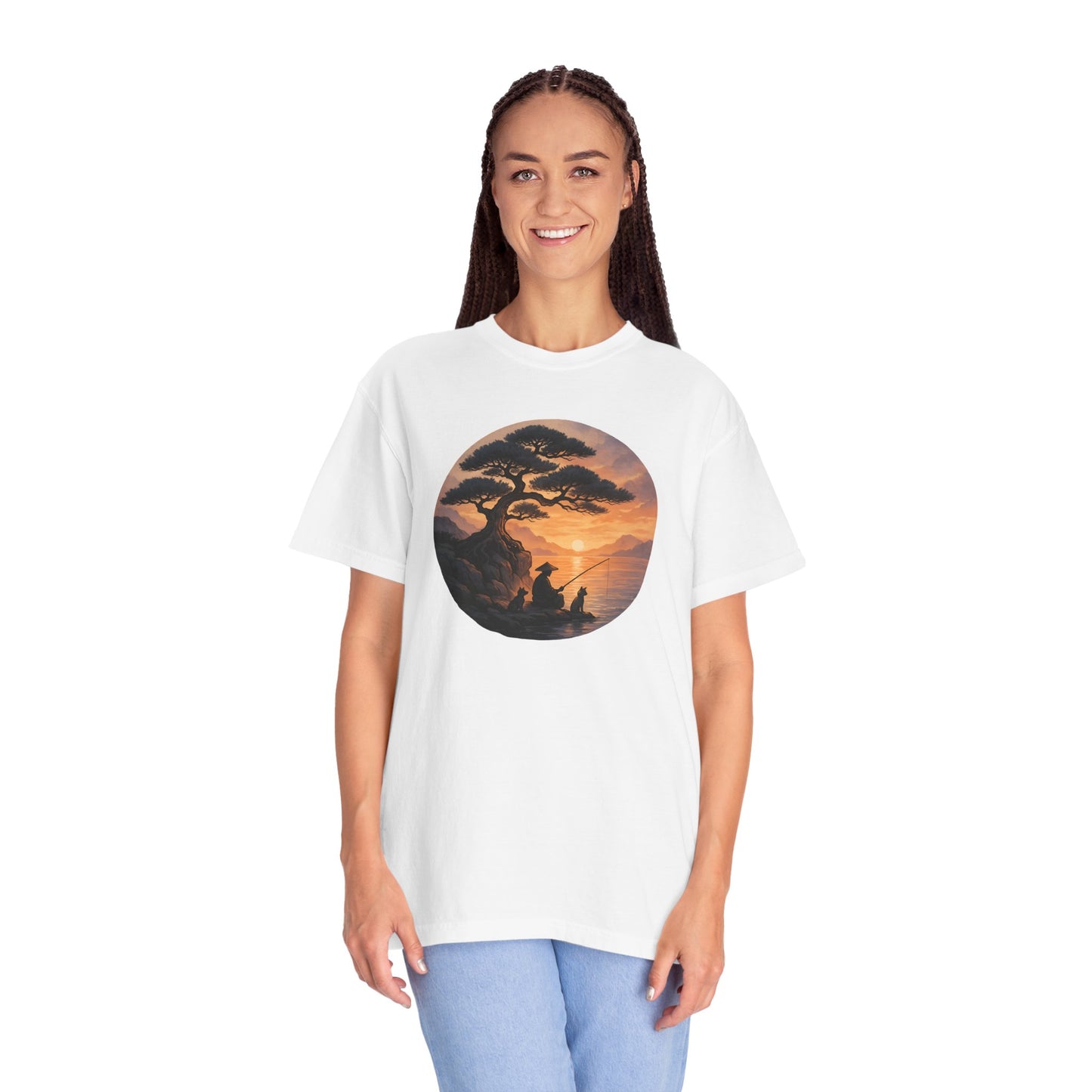 Vintage Sunset Fisherman Unisex T-shirt