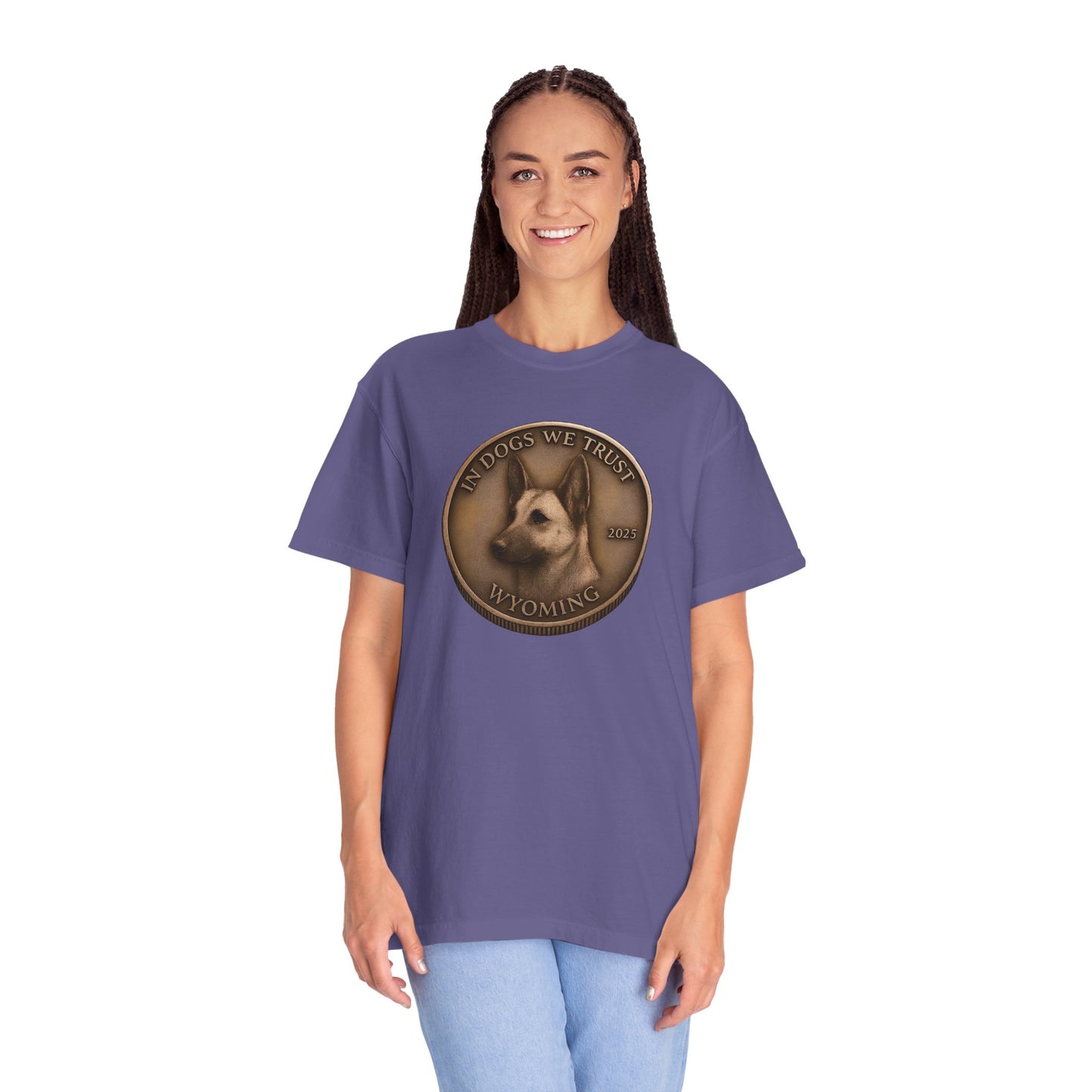 Wyoming State Coin T-Shirt Collection - Proud Dog Breed Illustrations