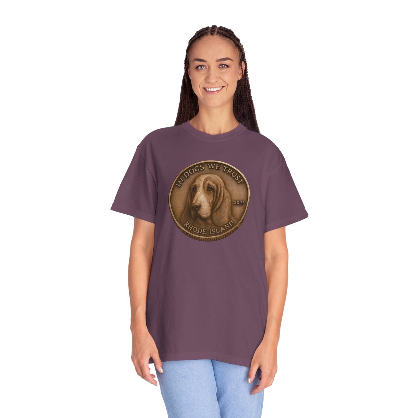 Rhode Island State Coin T-Shirt Collection - Proud Dog Breed Illustrations
