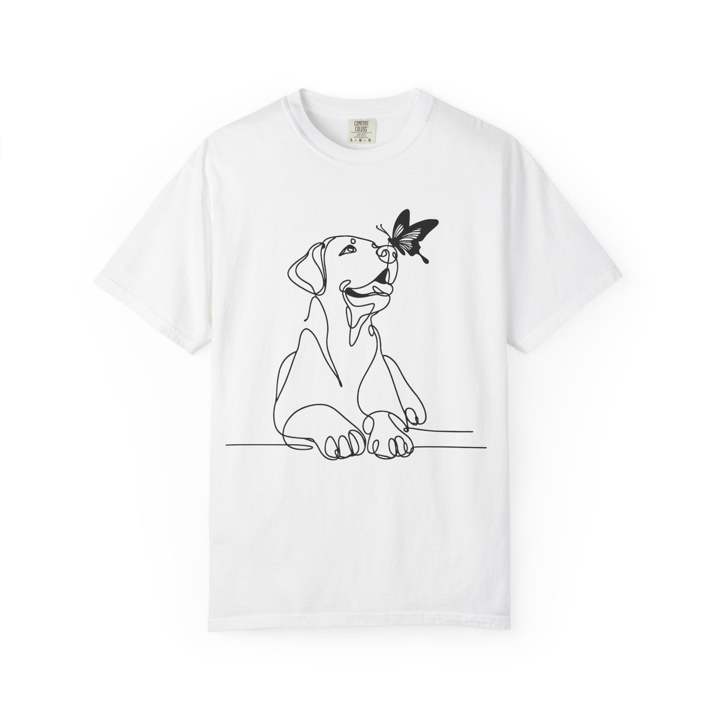 Adorable Dog and Butterfly T-Shirt, Cute Pet Tee, Dog Lover Gift, Casual Wear, Animal Lover Apparel, Birthday Gift for Dog Owners