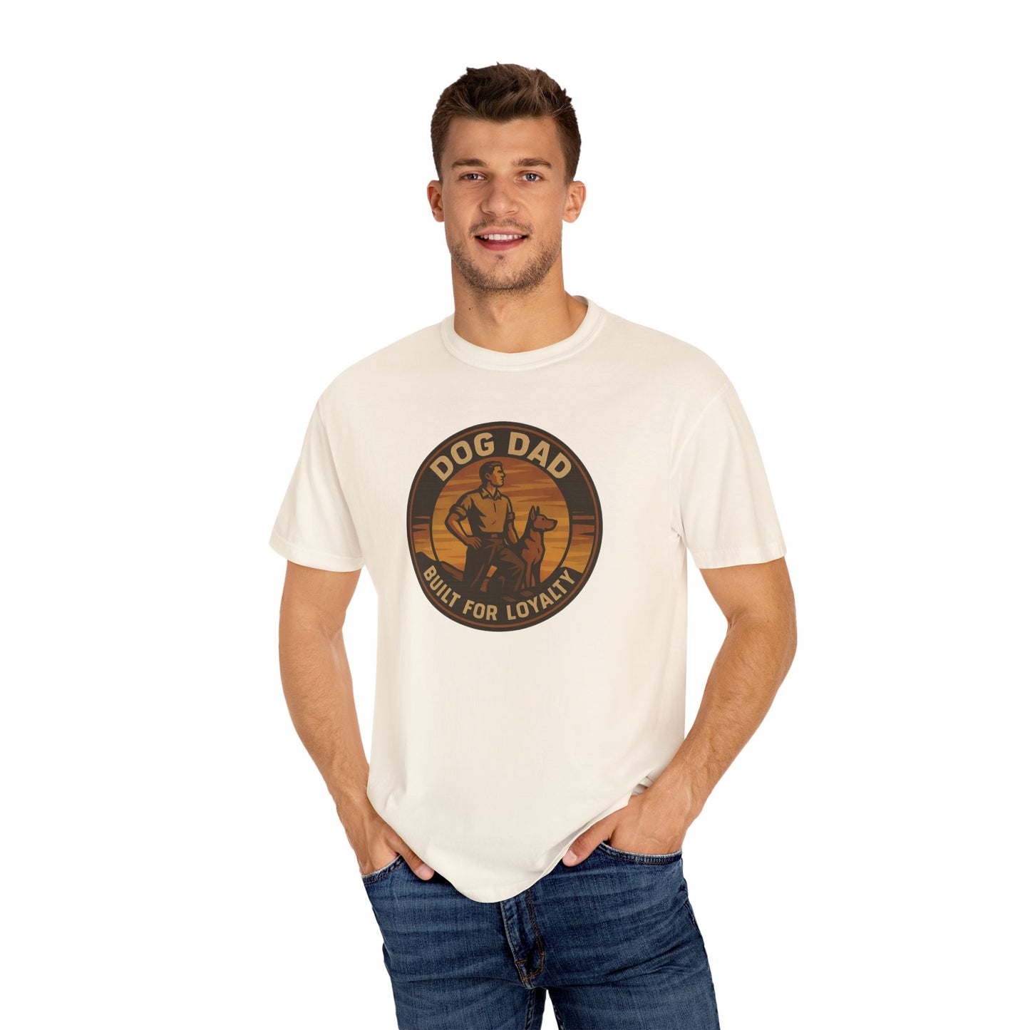 Dog Dad Garment-Dyed T-Shirt, Perfect for Pet Lovers, Gifts for Father's Day, Casual Wear, Outdoor Activities