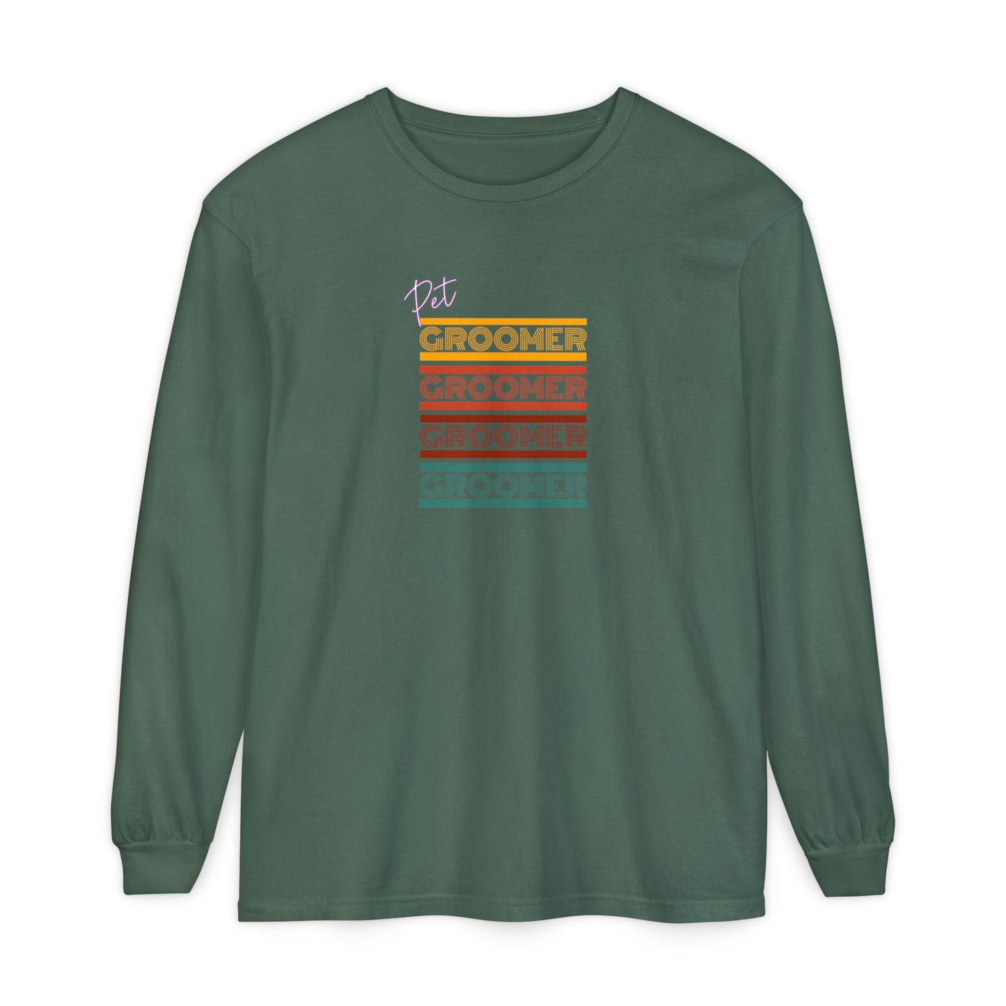 Unisex Long Sleeve T-Shirt - Retro Groomer Graphic Tee