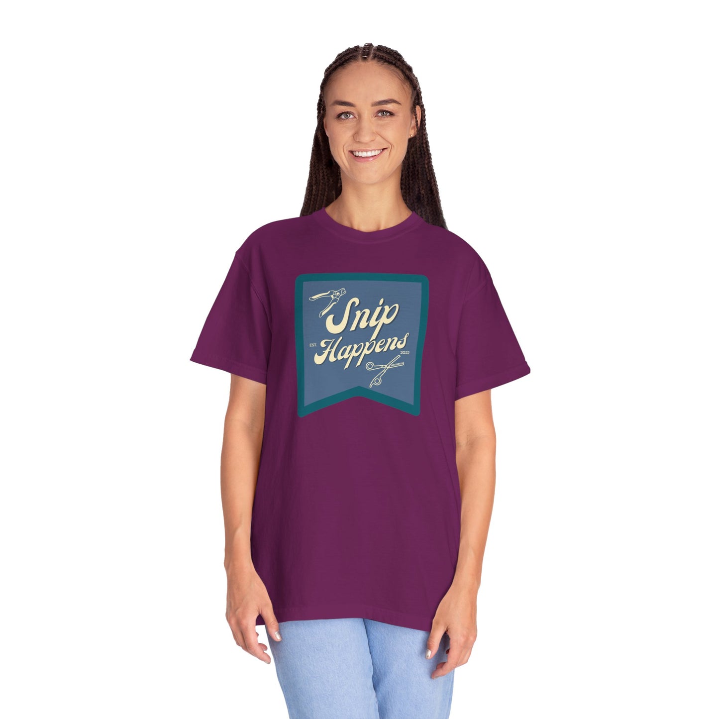 Snip Happens Unisex Garment-Dyed T-Shirt - Fun & Casual Apparel for Stitching Lovers