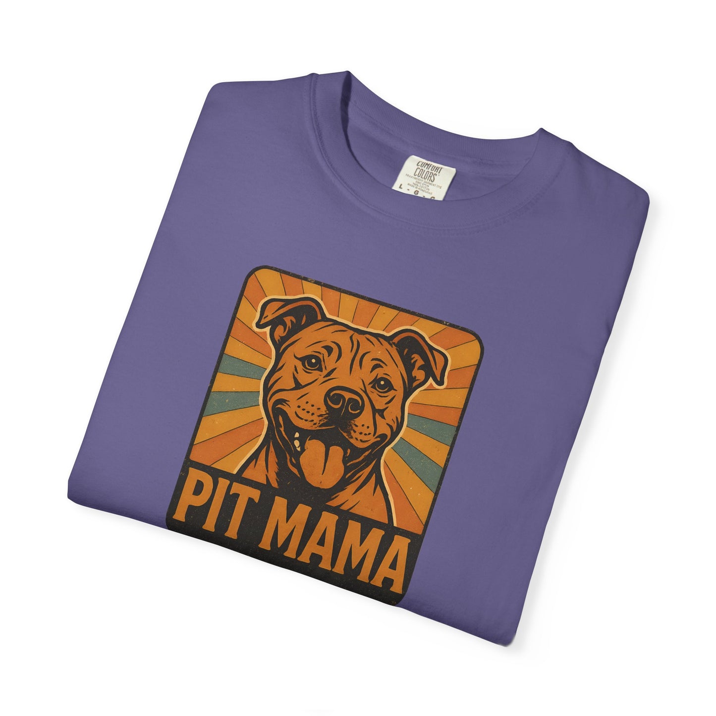 Pit Mama Unisex Garment-Dyed T-Shirt, Dog Lover Gift, Animal Rescue Tee, Pitbull Mom Shirt, Casual Wear, Pet Mom Apparel
