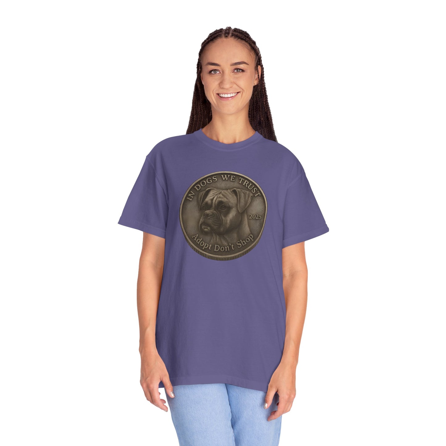Adopt Don't Shop State Coin T-Shirt Collection - Proud Dog Breed Illustrations
