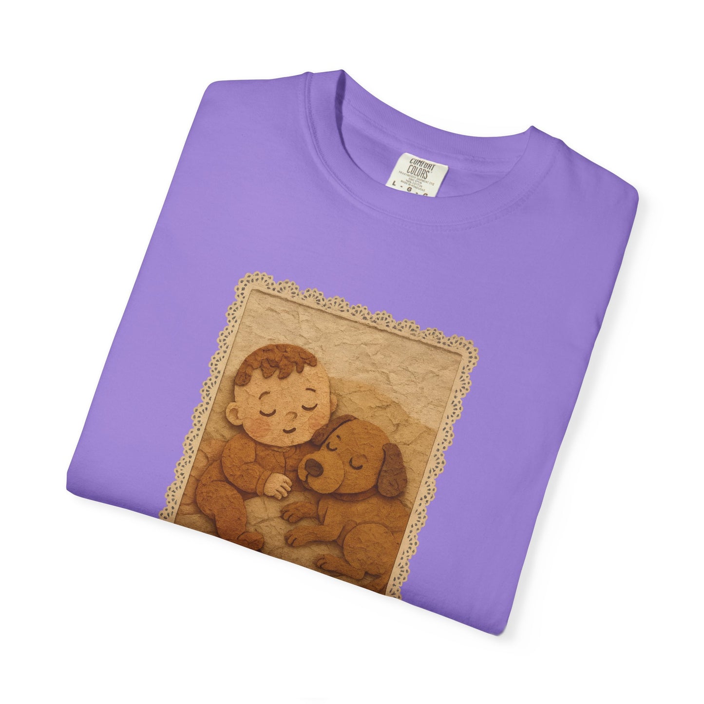 Cute Baby & Puppy Graphic Tee, Cozy Shirt for Dog Lovers and Parents, Gifts for Baby Showers, Birthdays, or Any Celebration