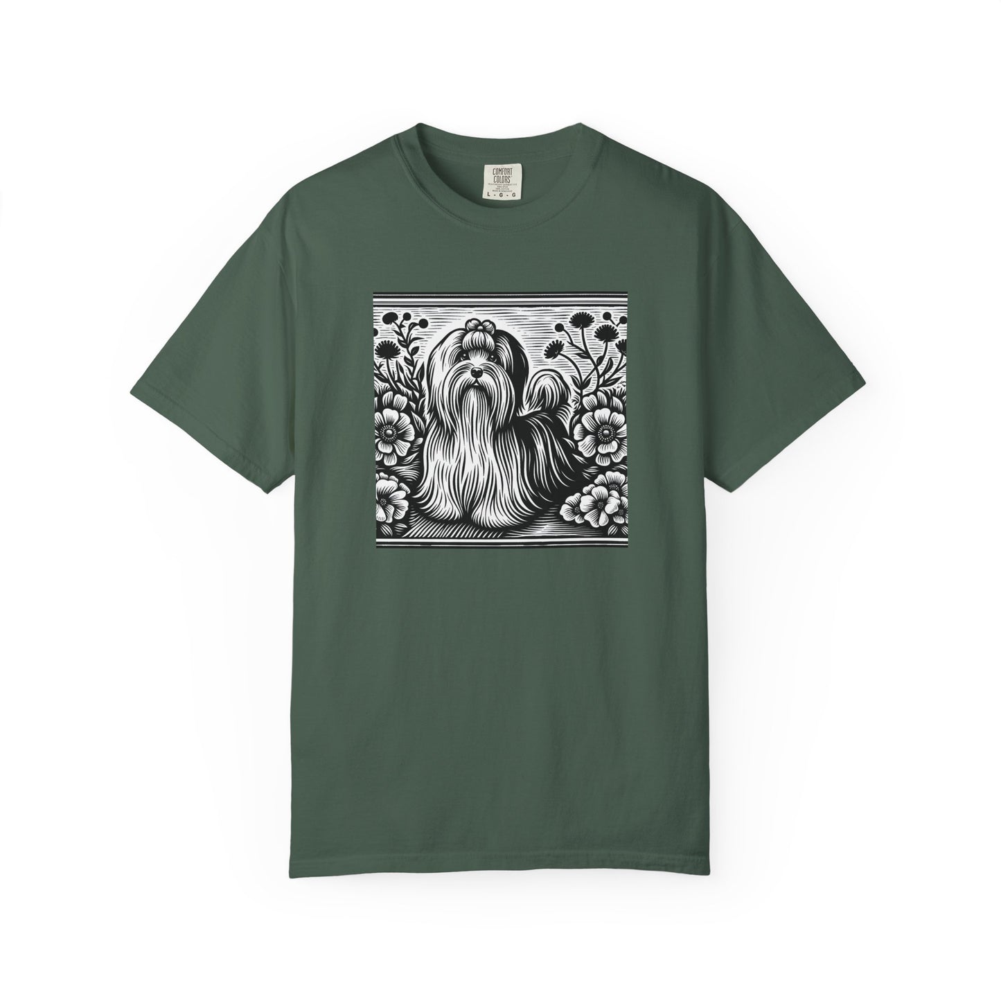 Havanese - Unisex Garment-Dyed T-shirt with Floral Dog Design - Perfect for Pet Lovers