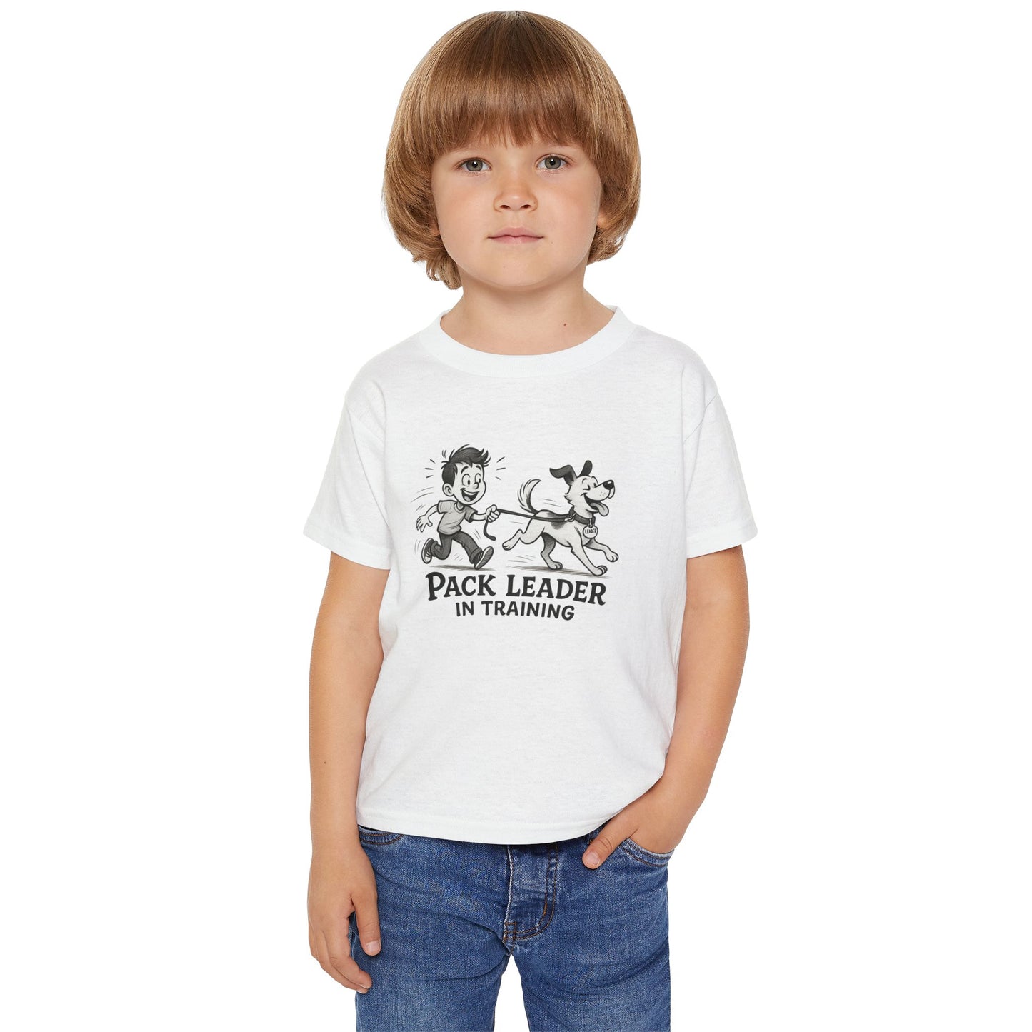 Toddler T-shirt, Cute Dog and Kid Design, Pack Leader in Training Tee, Gift for Dog Lovers, Kids Apparel, Animal Themed Shirt