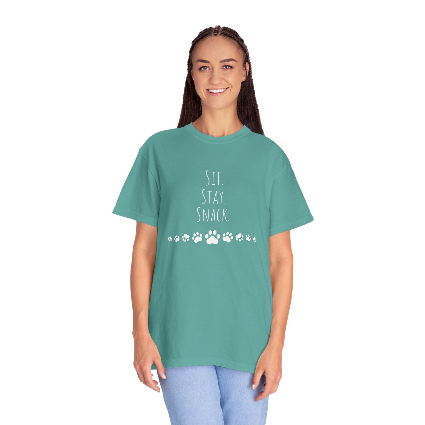 Unisex Pet Lover T-shirt - "Sit. Stay. Snack."