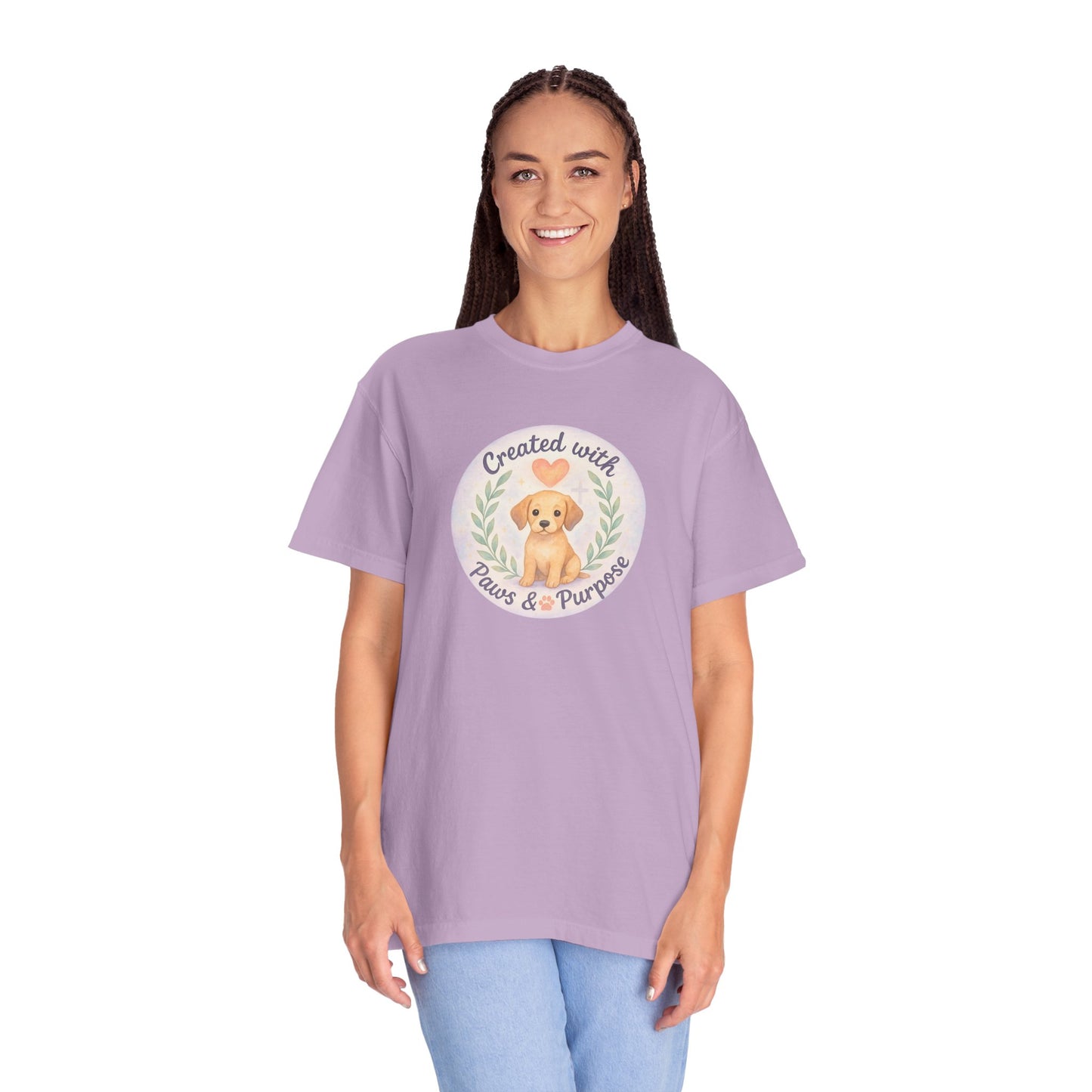 Created with Paws & Purpose T-Shirt, Pet Lover Gift, Dog Lover Apparel, Animal Rescue Support, Unique Gifts for Dog Owners