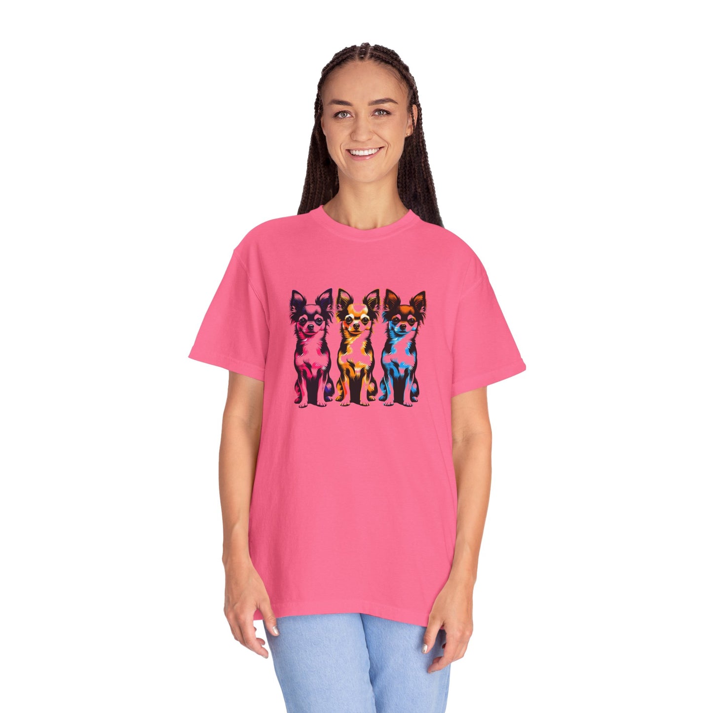 Colorful Chihuahua T-Shirt - Fun & Stylish Unisex Garment-Dyed Tee