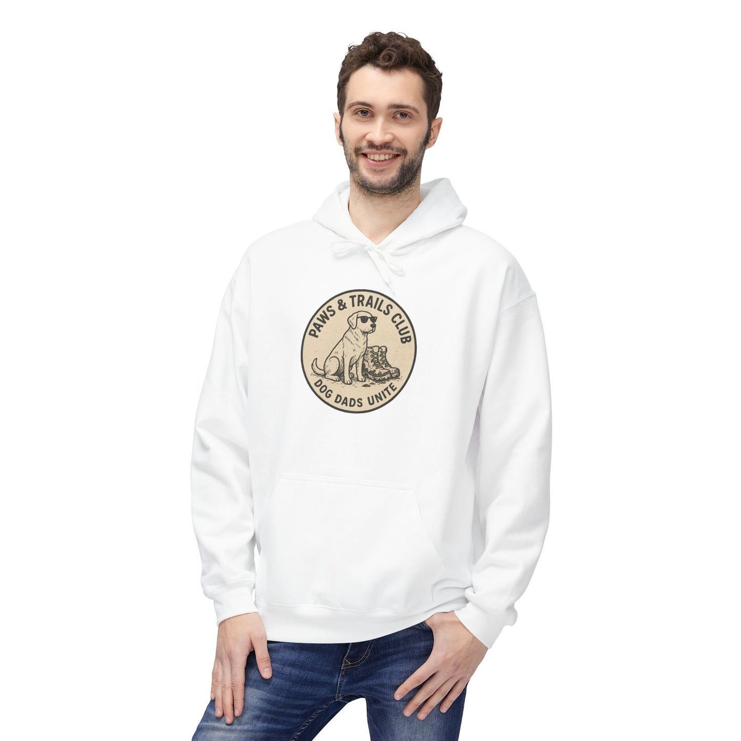 Dog Dad Fleece Hoodie, Unisex Softstyle Hooded Sweatshirt, Perfect Gift for Dog Lovers, Comfortable and Stylish